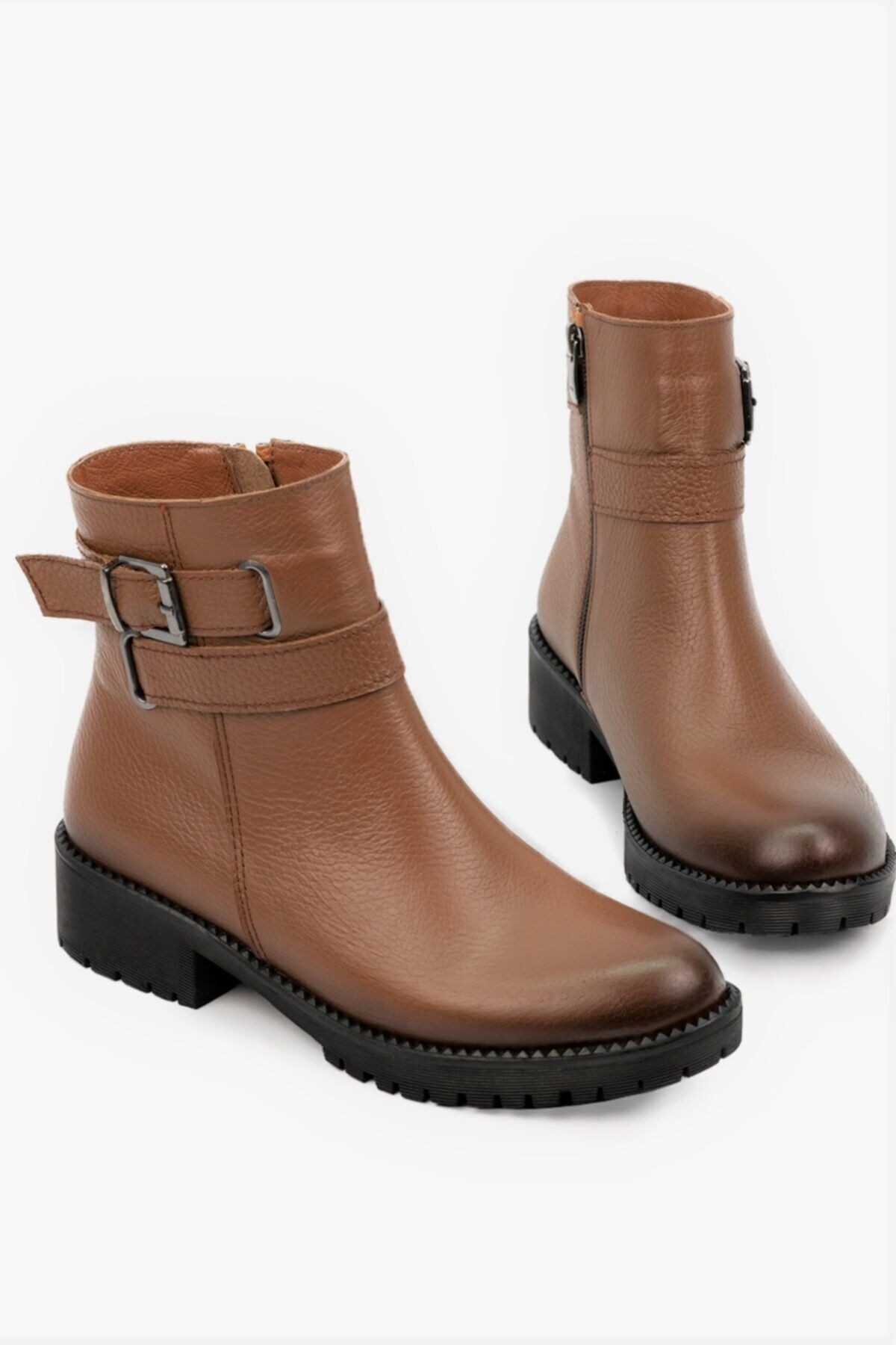 Kadın Taba Hakiki Deri Bot & Bootie