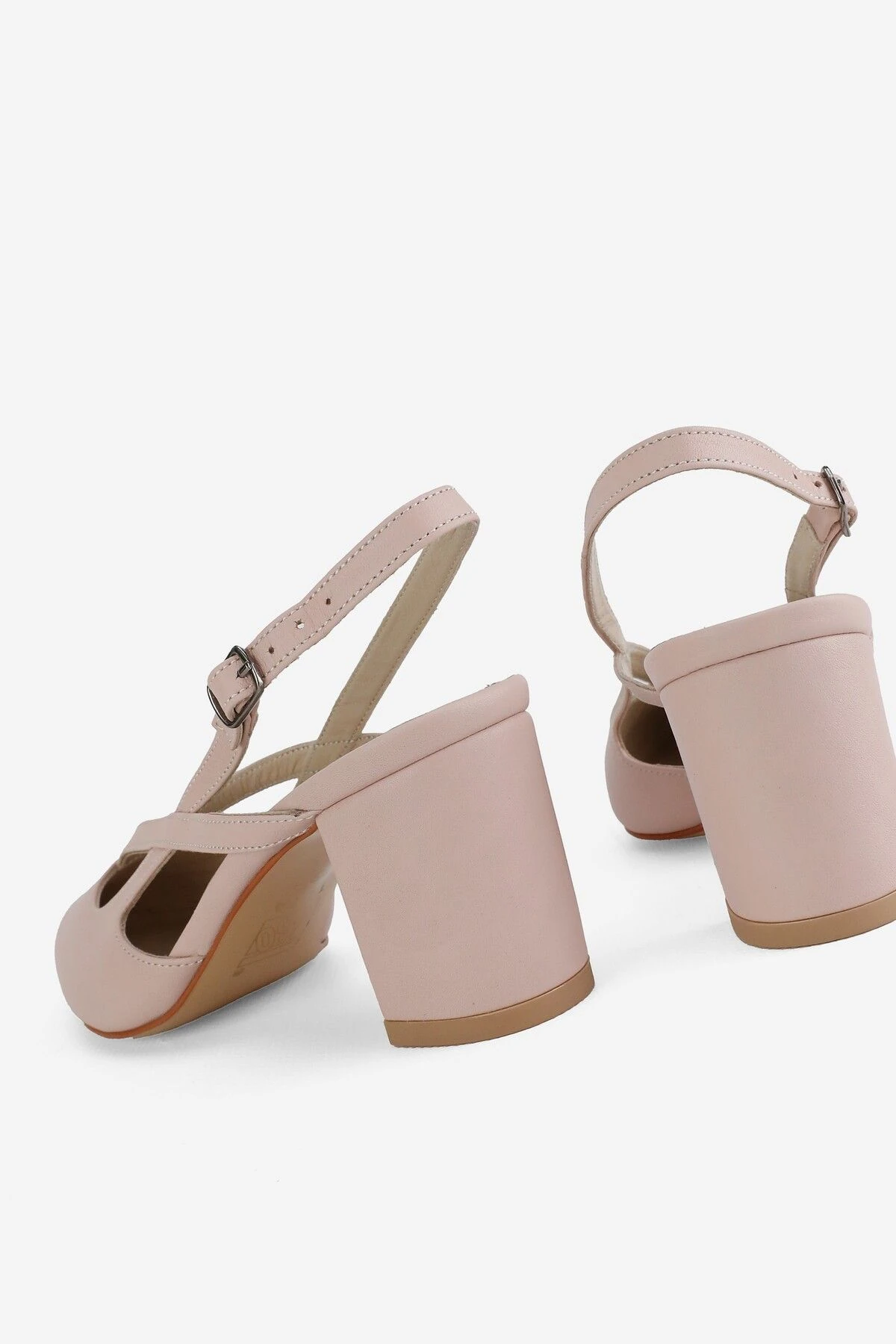 KADIN BEJ HAKİKİ DERİ 34-35-41-42 NUMARA TOPUKLU ARKA AÇIK AYAKKABI