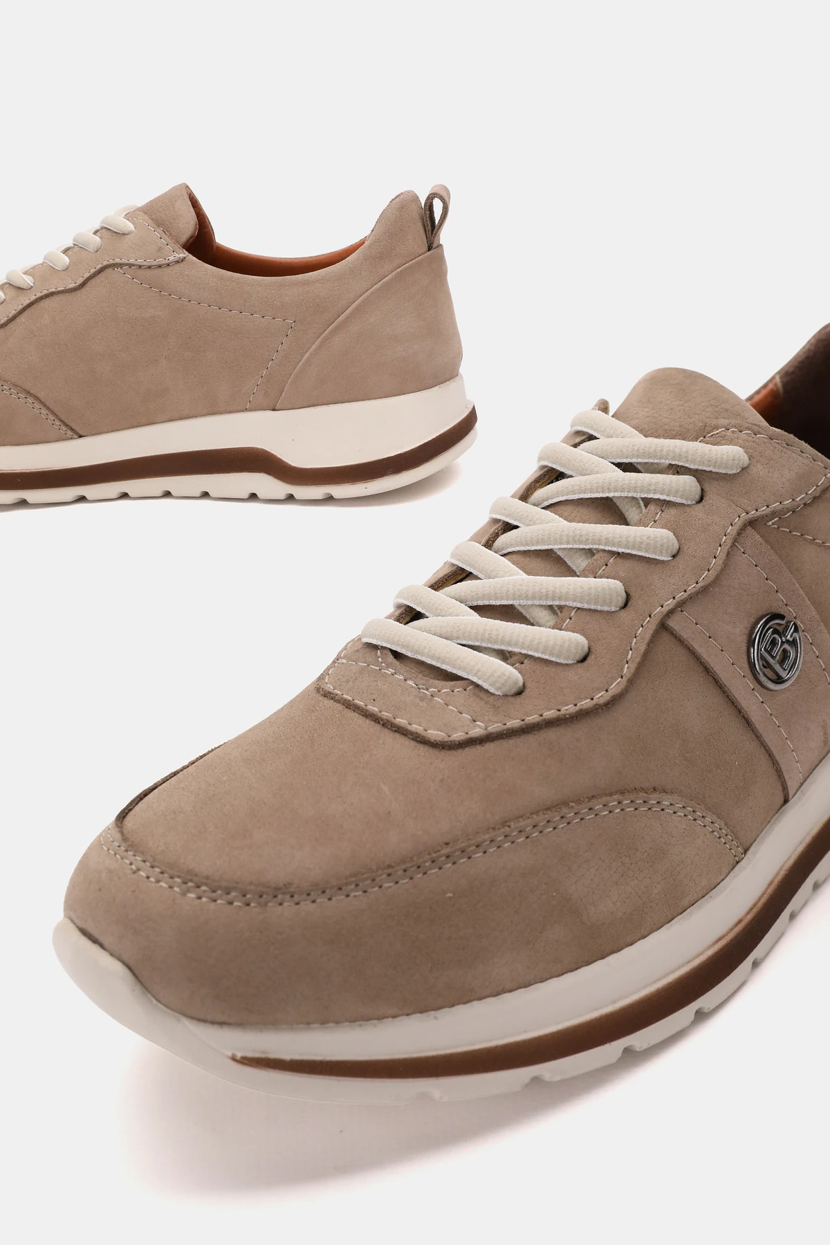 ERKEK BEJ NUBUK HAKİKİ DOĞAL DERİ BAĞCIKLI ORTOPEDİK CASUAL AYAKKABI