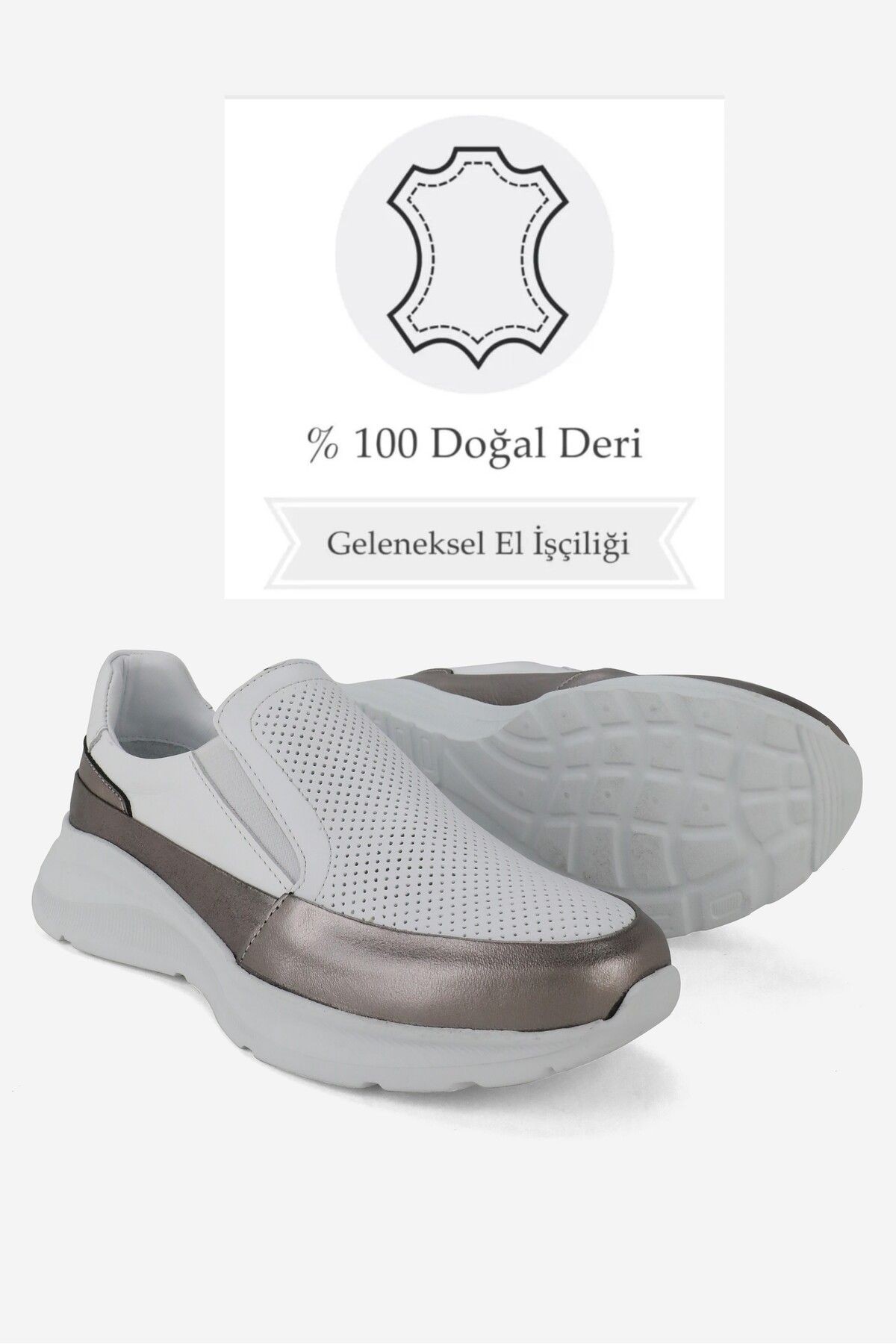 KADIN BEYAZ NİKEL HAKİKİ DOĞAL DERİ 36-41 NUMARA SNEAKER AYAKKABI