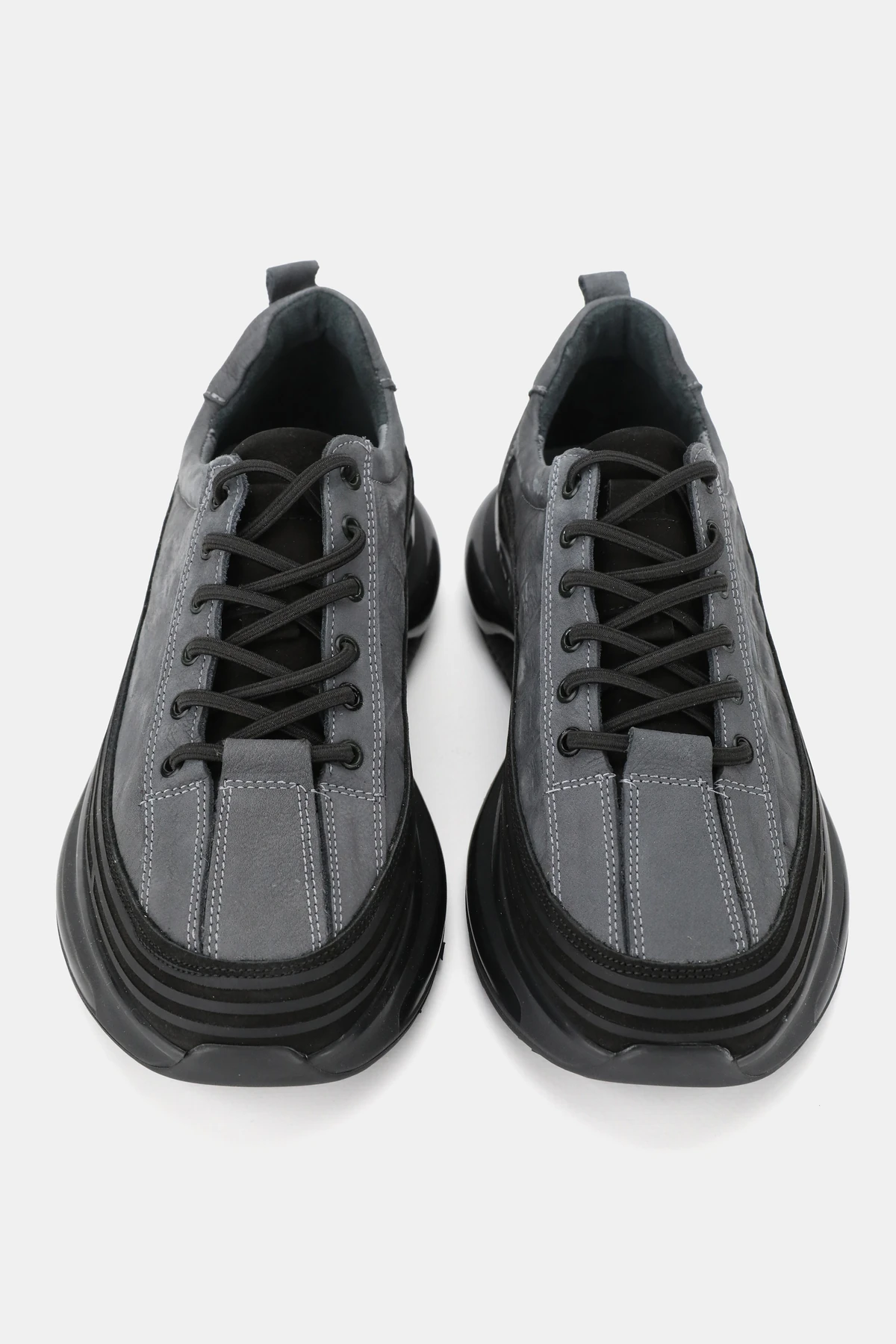 ERKEK GRİ NUBUK HAKİKİ DOĞAL DERİ BAĞCIKLI SNEAKER AYAKKABI