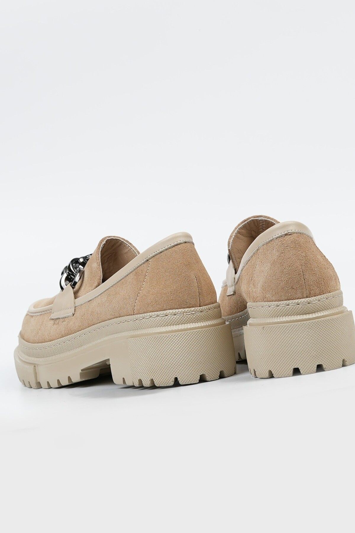 KADIN BEJ SÜET HAKİKİ DOĞAL DERİ 35-41 NUMARA CASUAL LOAFER AYAKKABI