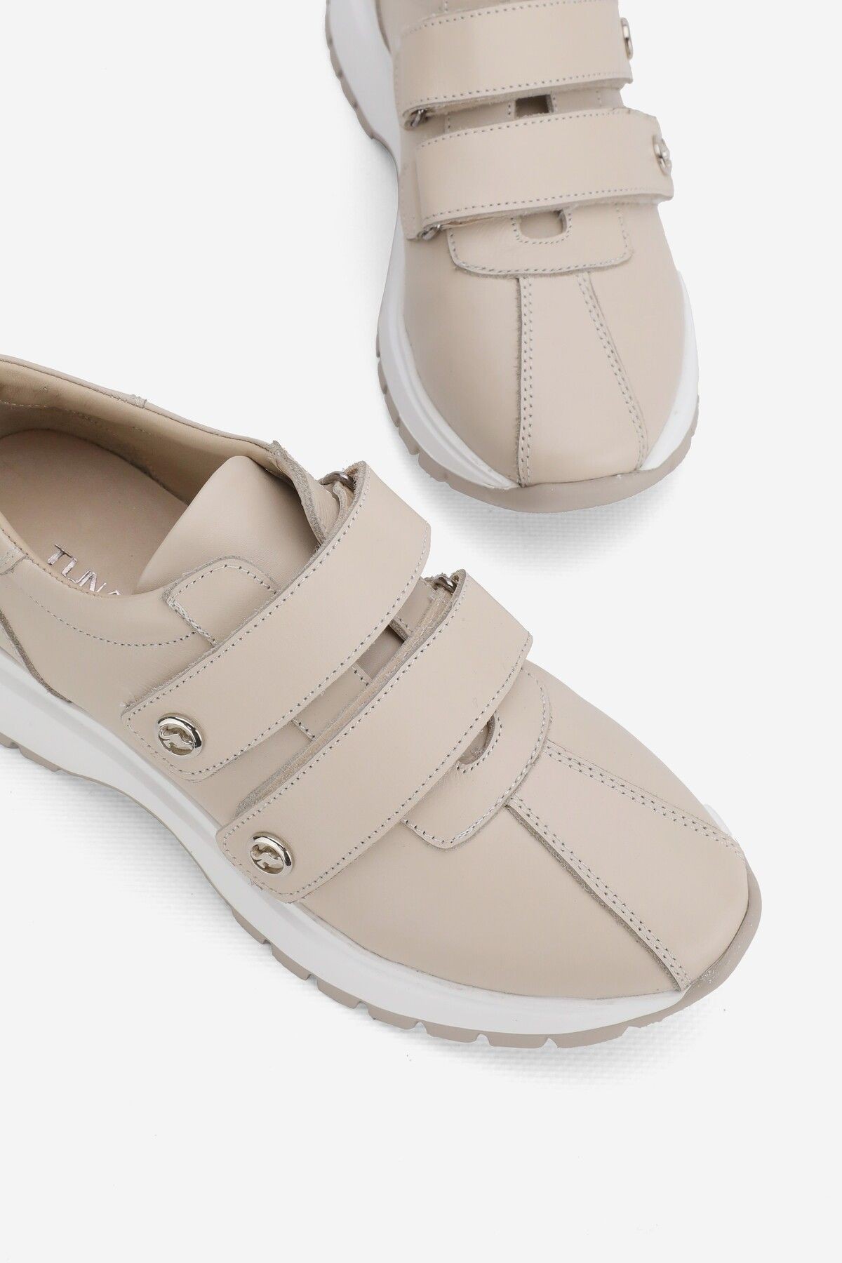 KADIN BEJ HAKİKİ DOĞAL DERİ SNEAKER CASUAL AYAKKABI