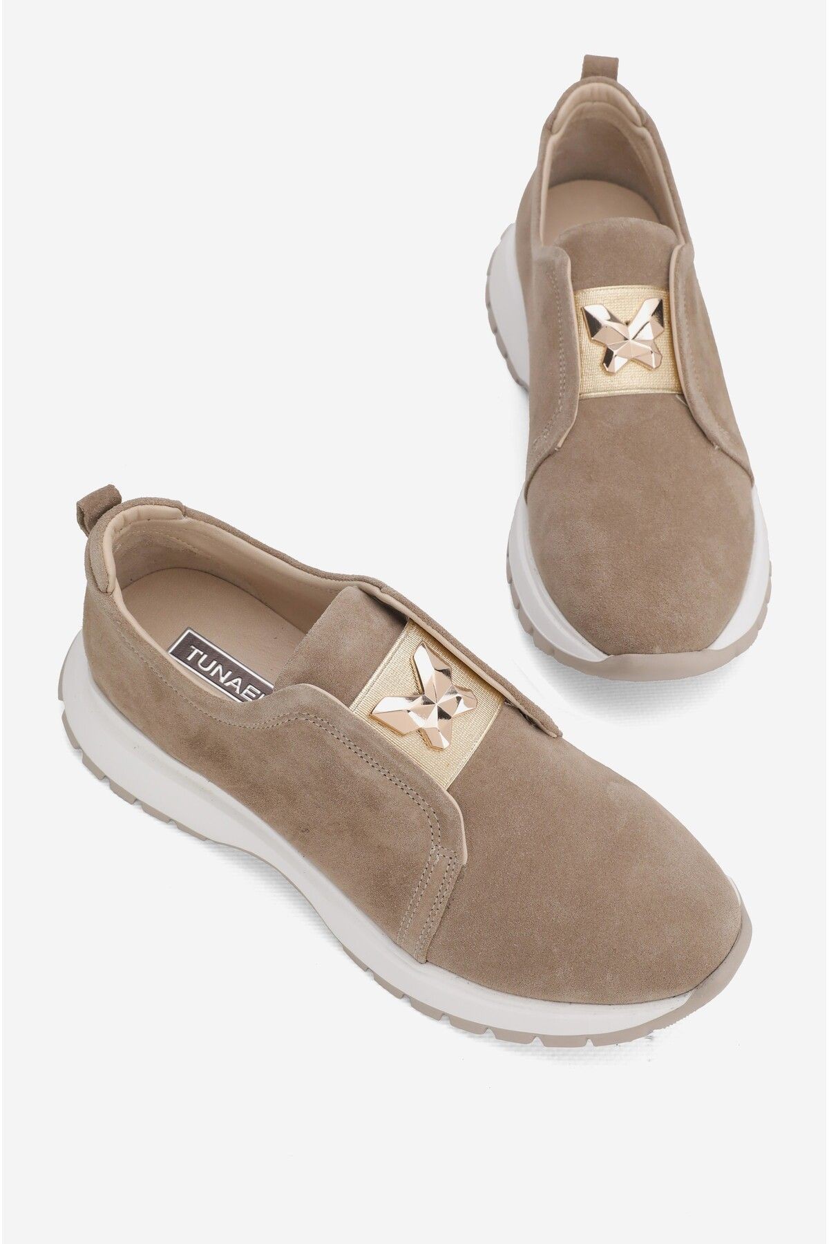 KADIN SİYAH SÜET HAKİKİ DOĞAL DERİ TOKALI SNEAKER CASUAL AYAKKABI