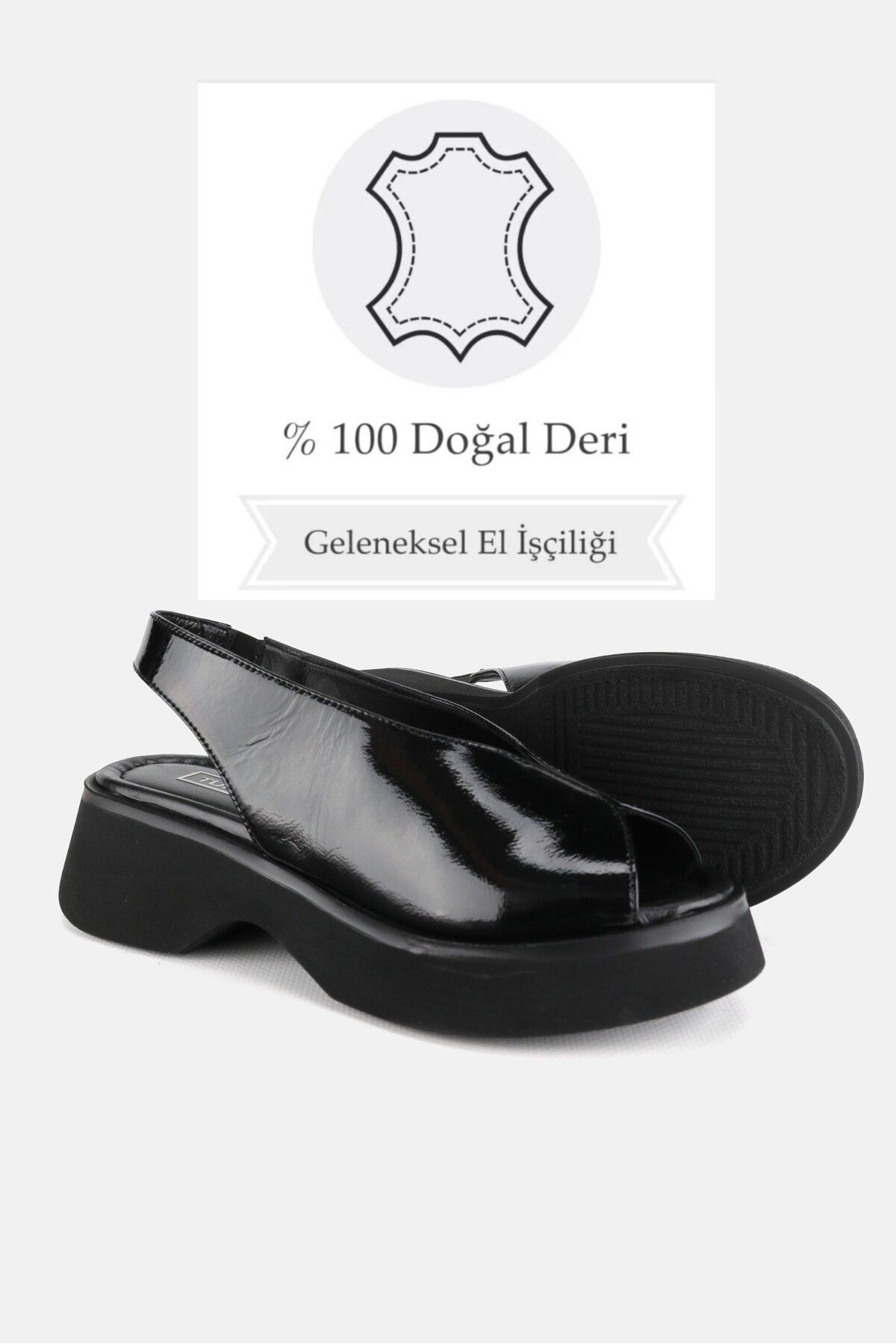 KADIN BEJ HAKİKİ DOĞAL DERİ KISA TOPUKLU SANDALET