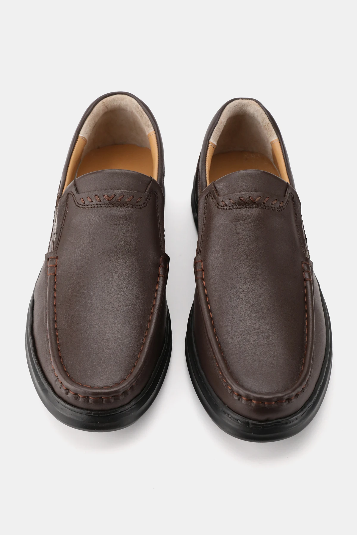 ERKEK KAHVERENGİ HAKİKİ DOĞAL DERİ ORTOPEDİK LOAFER AYAKKABI