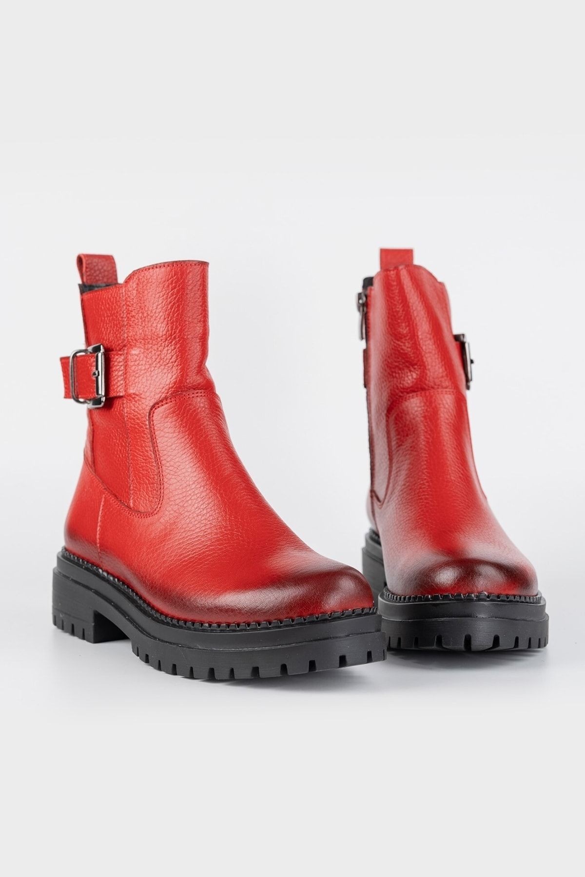 Kadın Bej Hakiki Doğal Deri 35-41 Numara Bot & Bootie