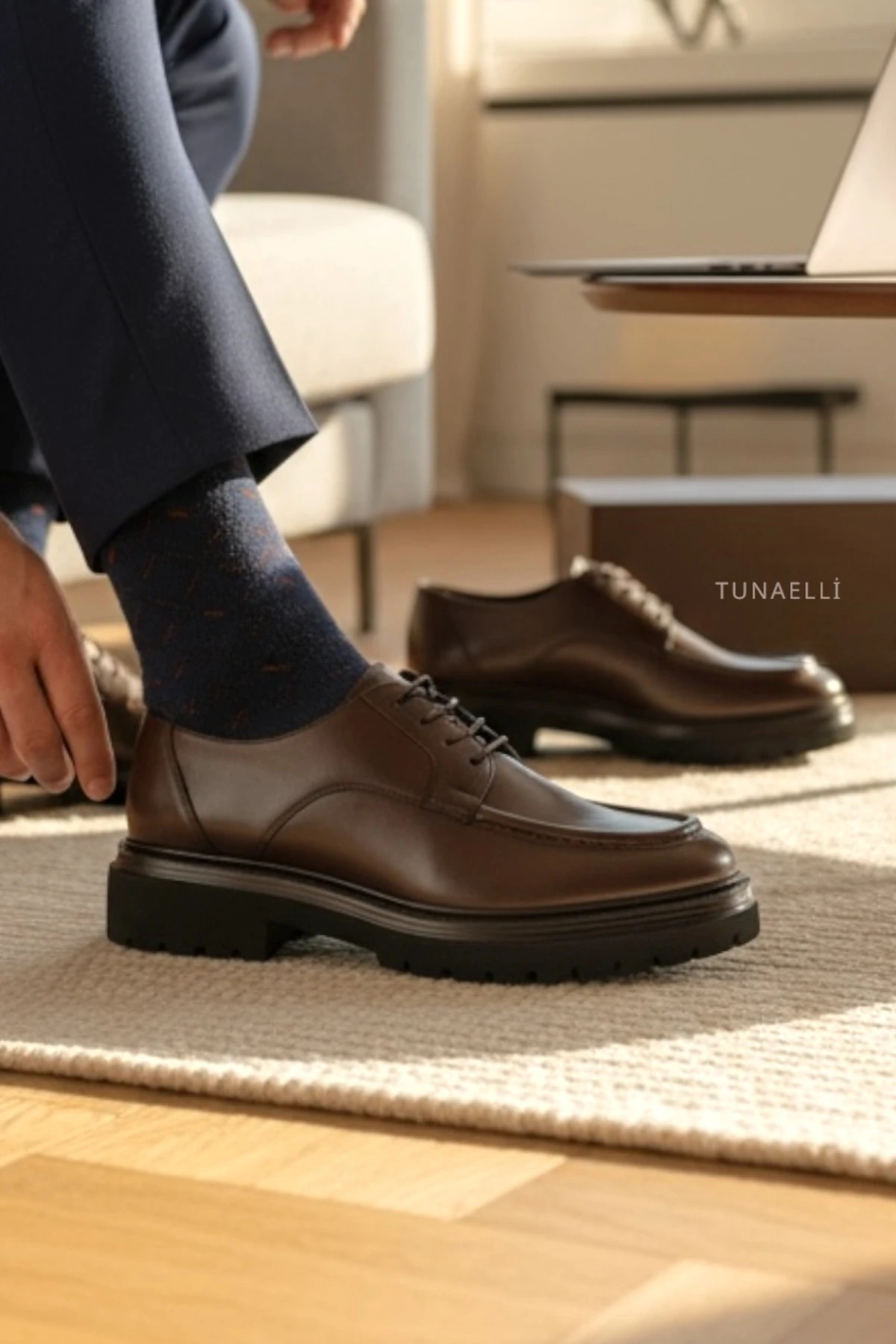 ERKEK KAHVERENGİ HAKİKİ DOĞAL DERİ 39-45-46 NUMARA BAĞCIKLI OXFORD AYAKKABI