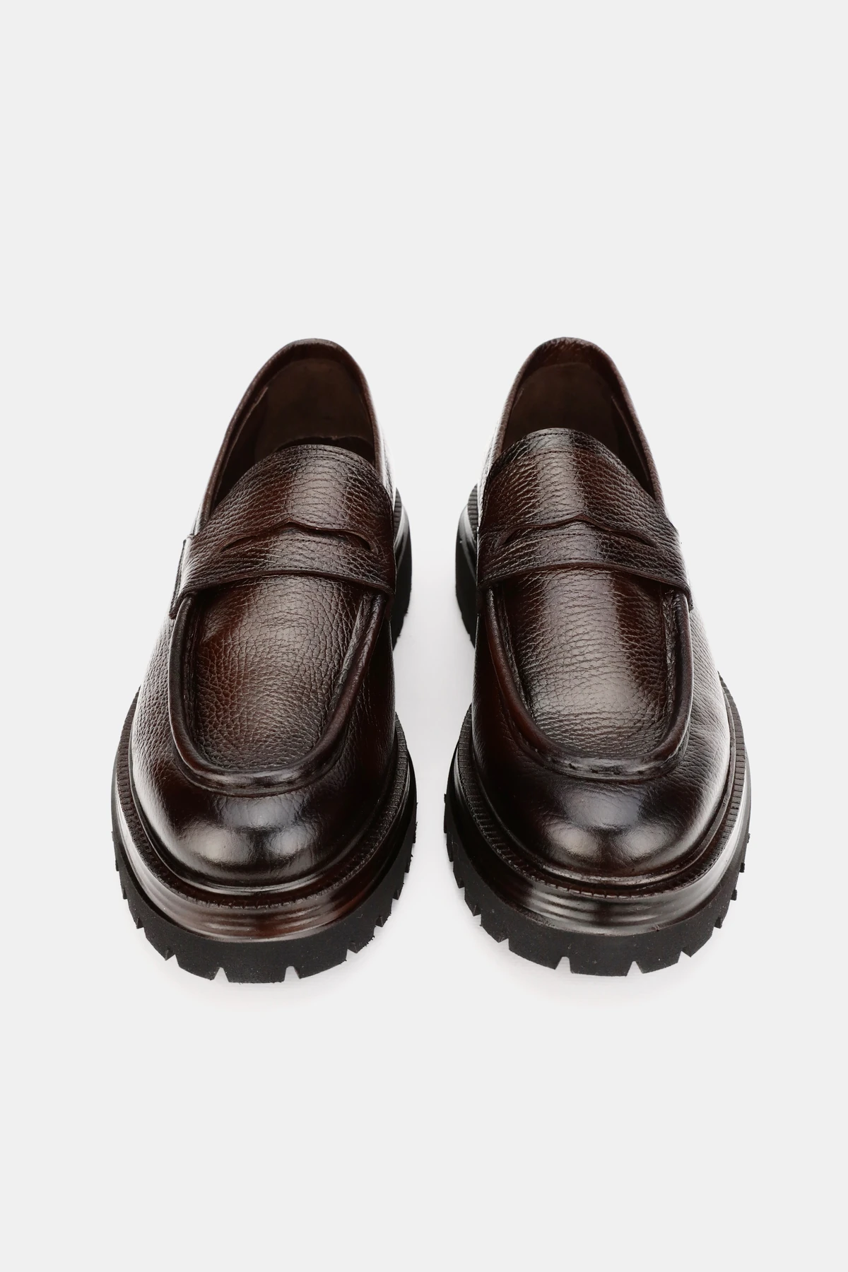 ERKEK KAHVERENGİ HAKİKİ DOĞAL DERİ 39-45 NUMARA EVA TABAN LOAFER AYAKKABI