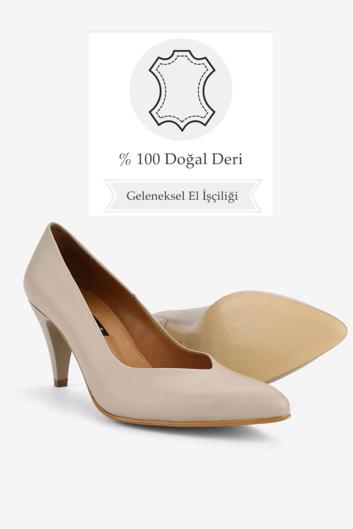 KADIN SİYAH HAKİKİ DOĞAL DERİ 35-41 NUMARA İNCE TOPUKLU AYAKKABI