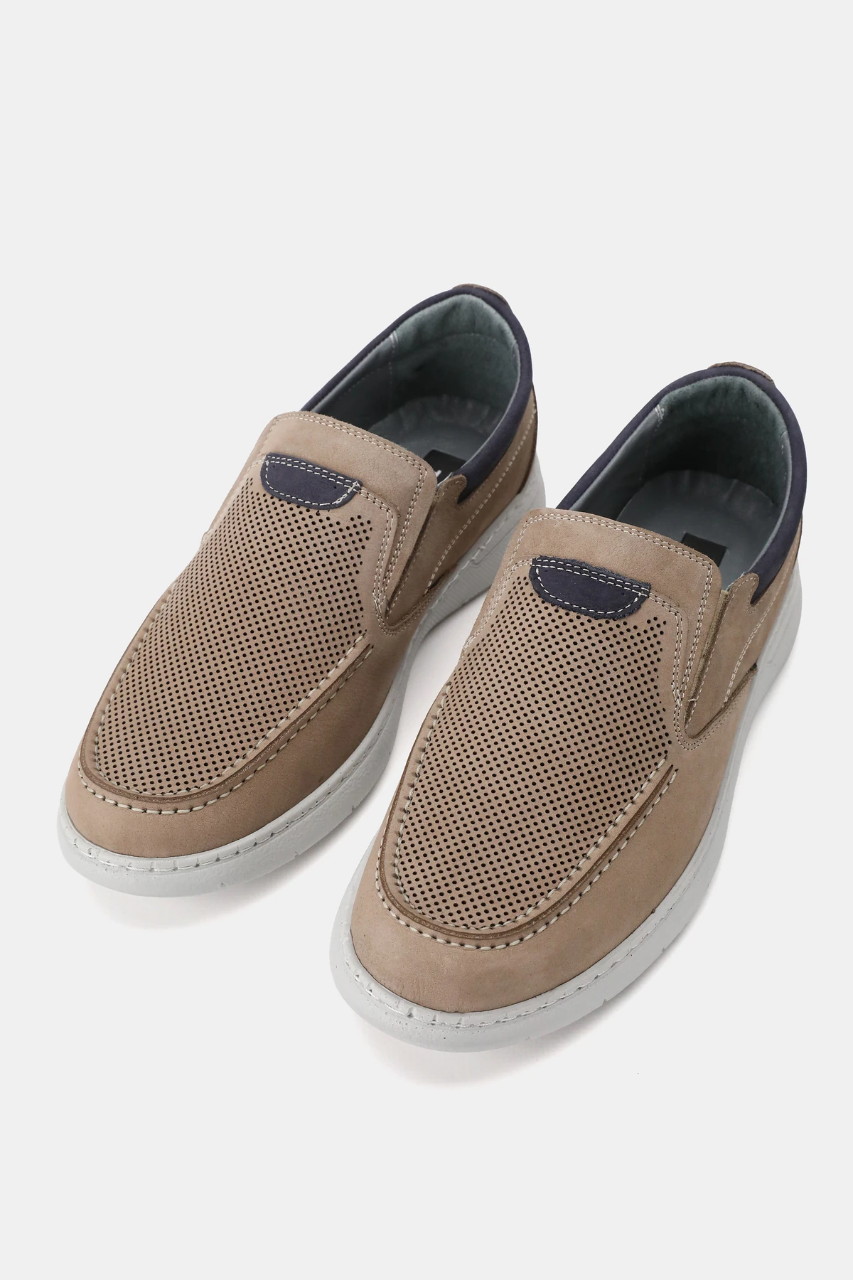 ERKEK BEJ NUBUK HAKİKİ DOĞAL DERİ ORTOPEDİK LOAFER AYAKKABI