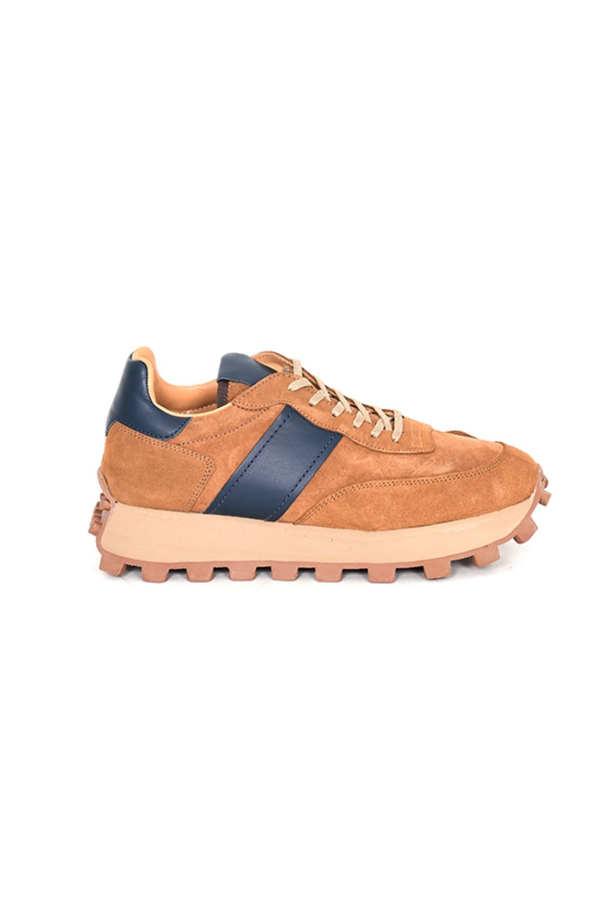TNL 2524 Taba Süet Garni Lacivert Antik Deri, EVA Taban Erkek Sneaker