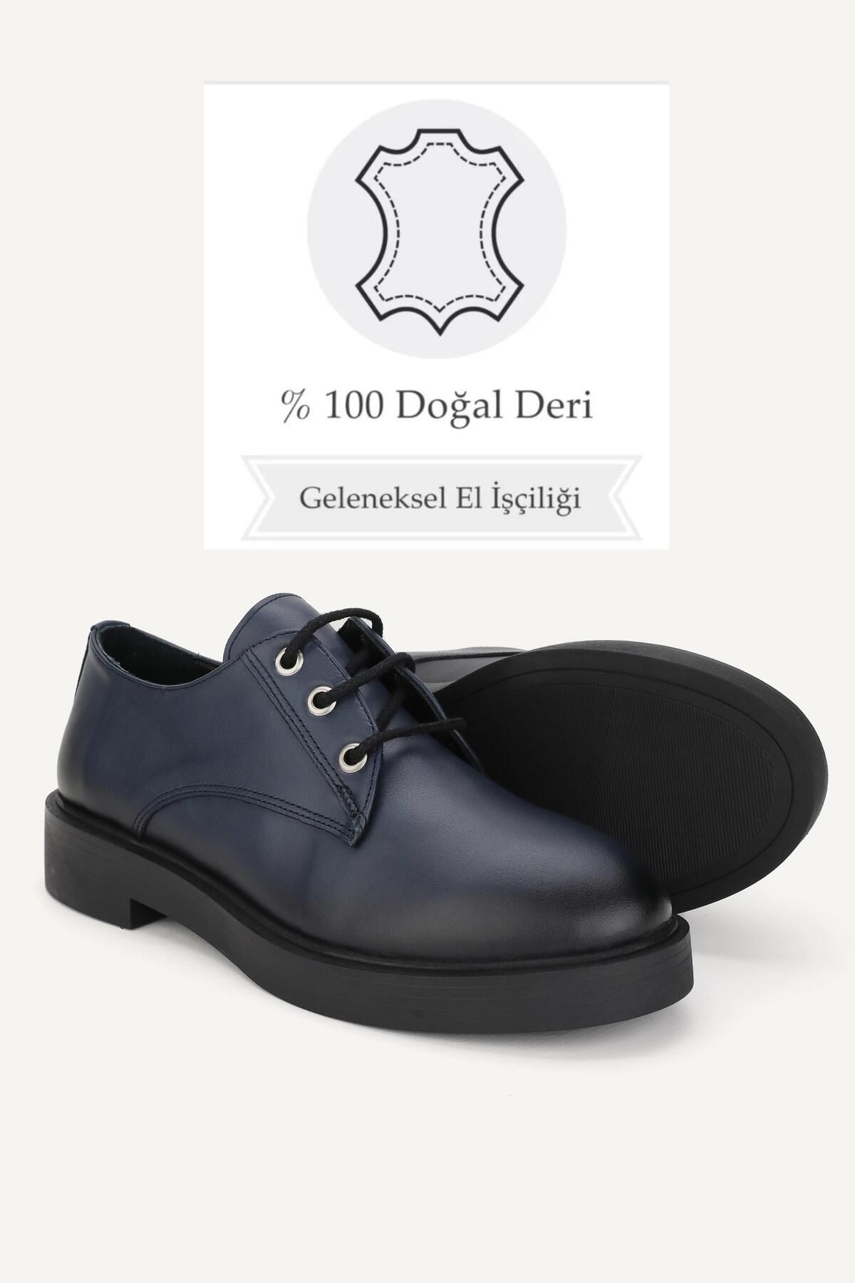 KADIN BORDO HAKİKİ DOĞAL DERİ 36-41 NUMARA OXFORD AYAKKABI