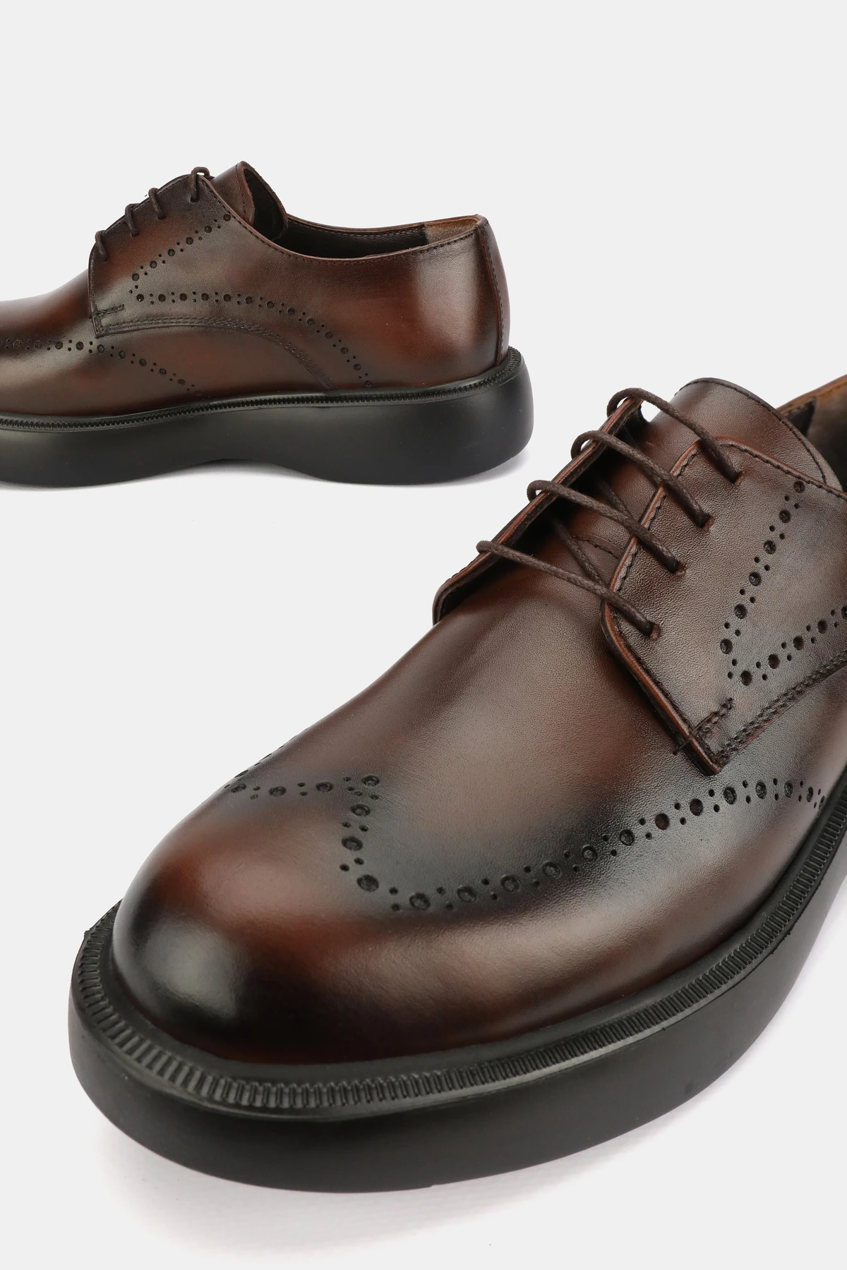 ERKEK KAHVERENGİ HAKİKİ DOĞAL DERİ EVA TABAN BAĞCIKLI AYAKKABI