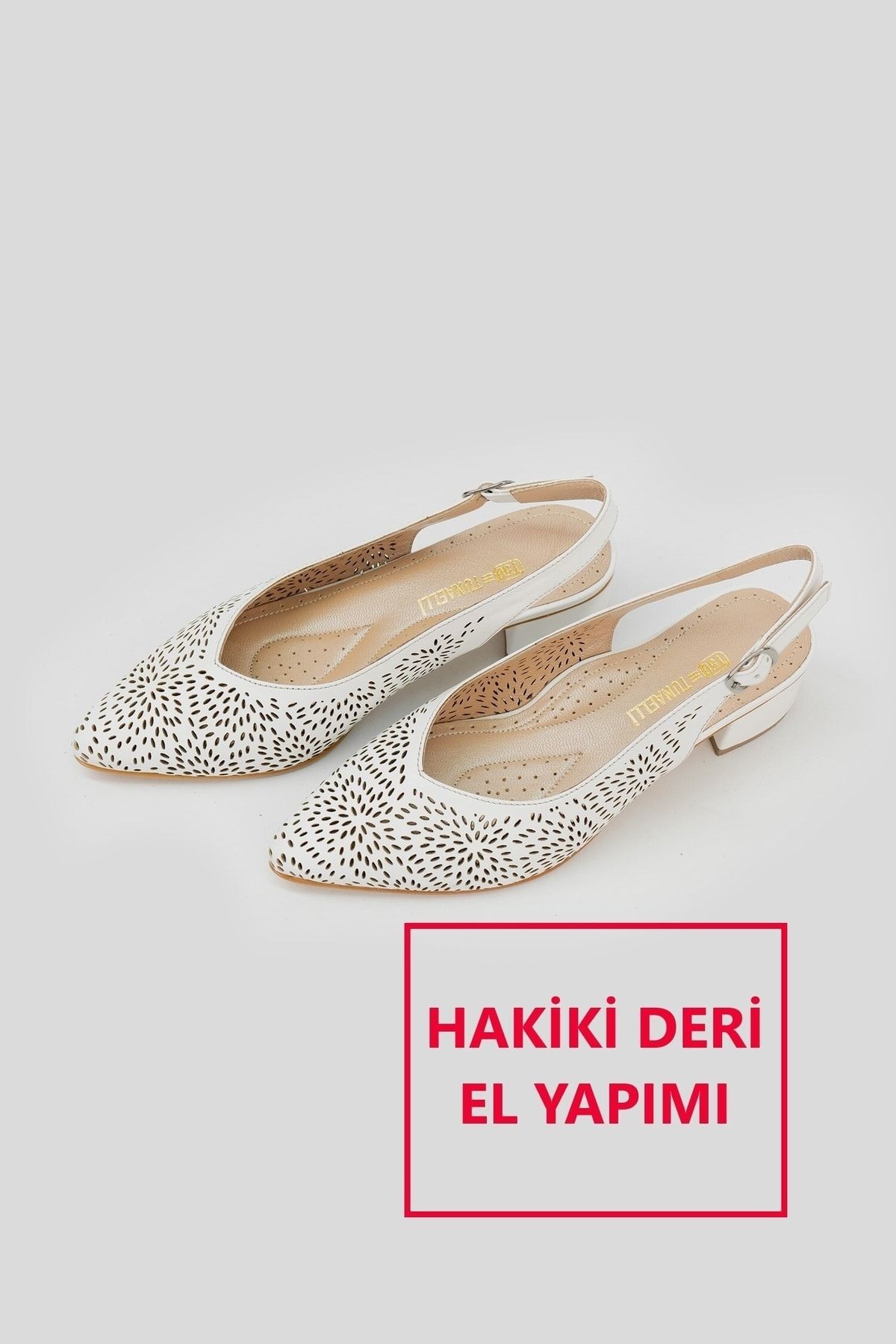 Kadın Bej Hakiki Deri 35-41 Numara Topuklu Ayakkabı