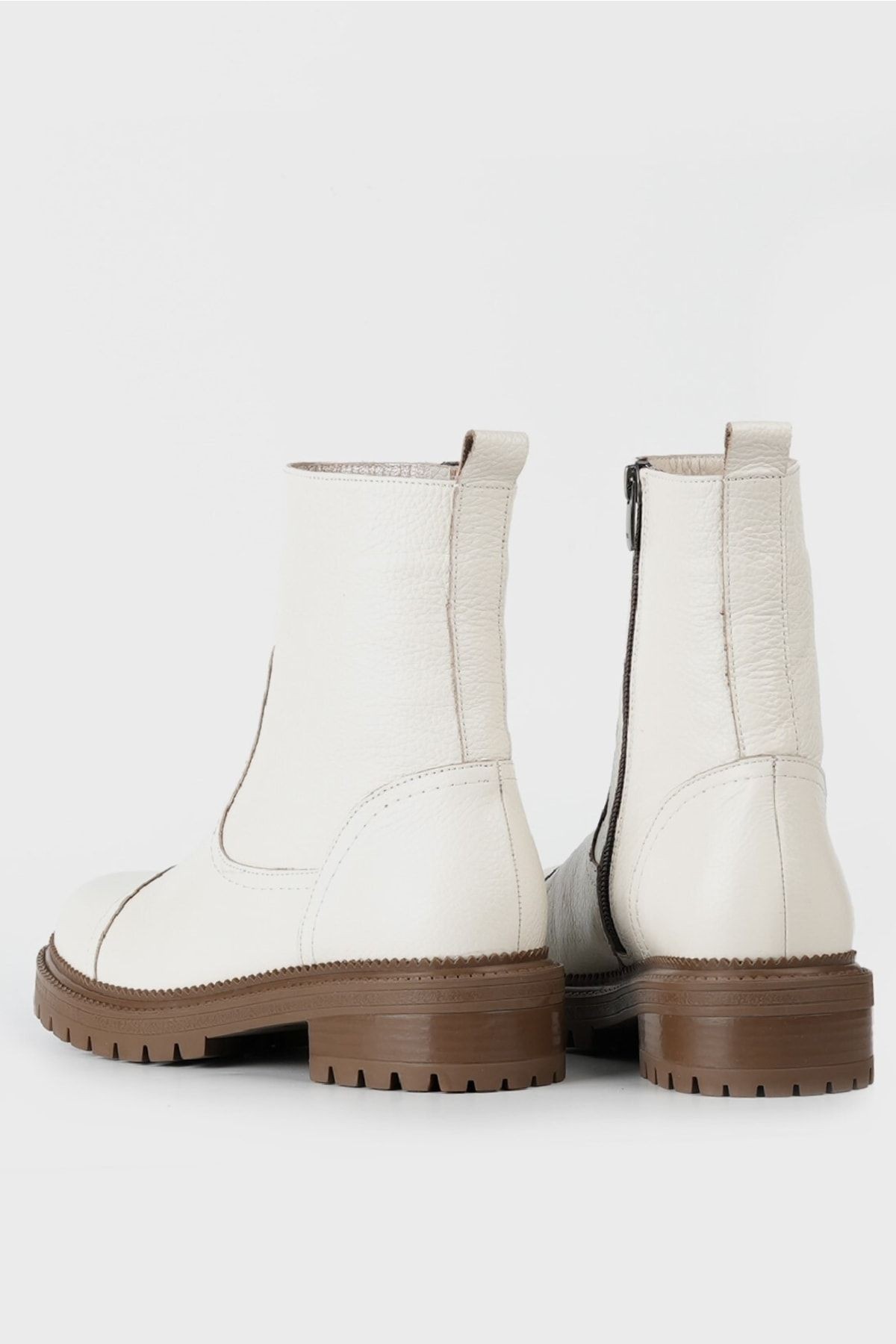 Kadın Bej Hakiki Deri 34-35-41 Numara Bot & Bootie