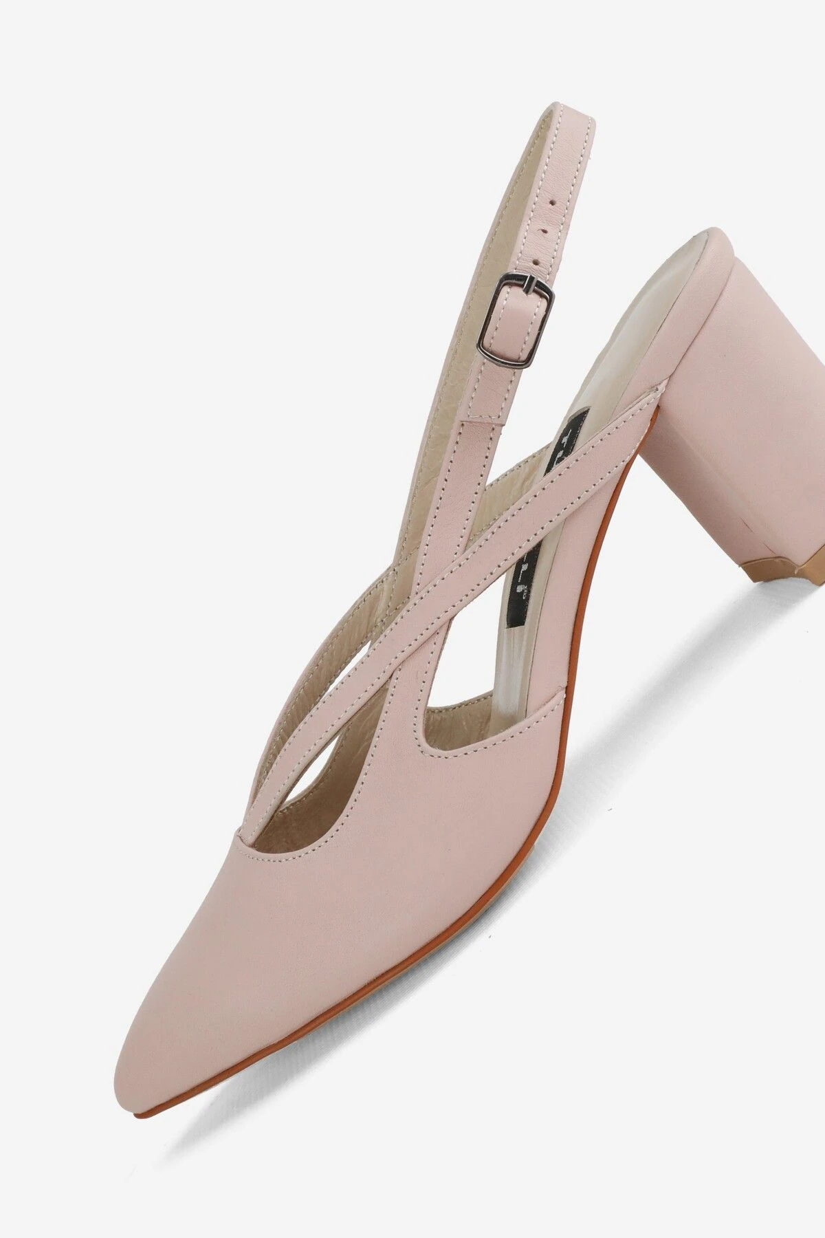 KADIN BEJ HAKİKİ DERİ 34-35-41-42 NUMARA TOPUKLU ARKA AÇIK AYAKKABI