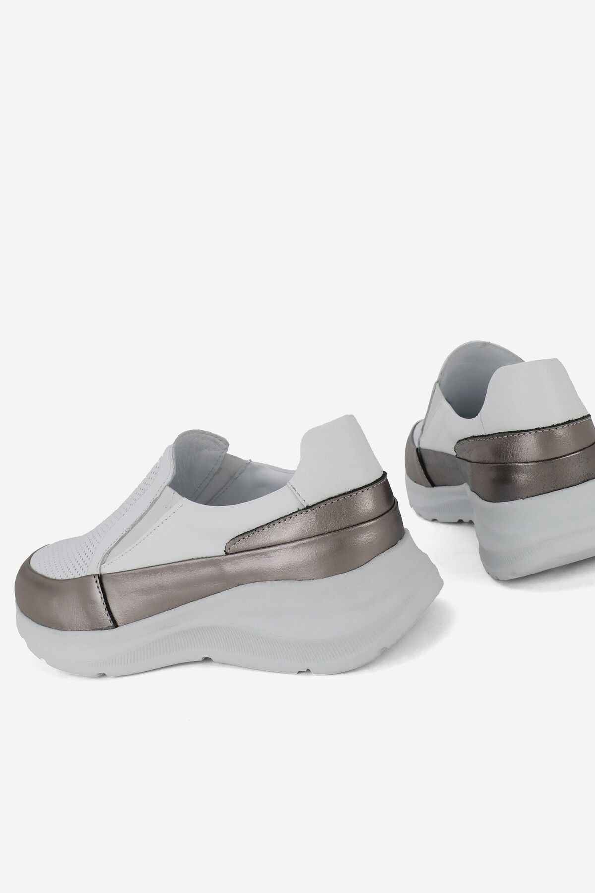 KADIN BEYAZ NİKEL HAKİKİ DOĞAL DERİ 36-41 NUMARA SNEAKER AYAKKABI