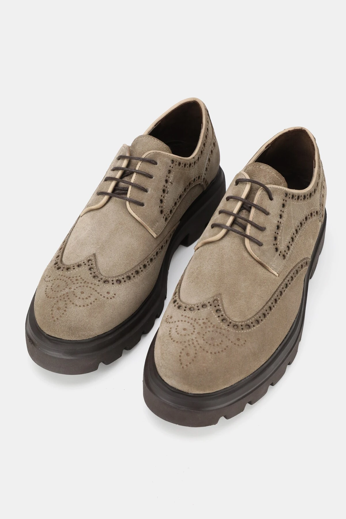 ERKEK BEJ SÜET HAKİKİ DOĞAL DERİ 39-45 NUMARA EVA TABAN BAĞCIKLI AYAKKABI