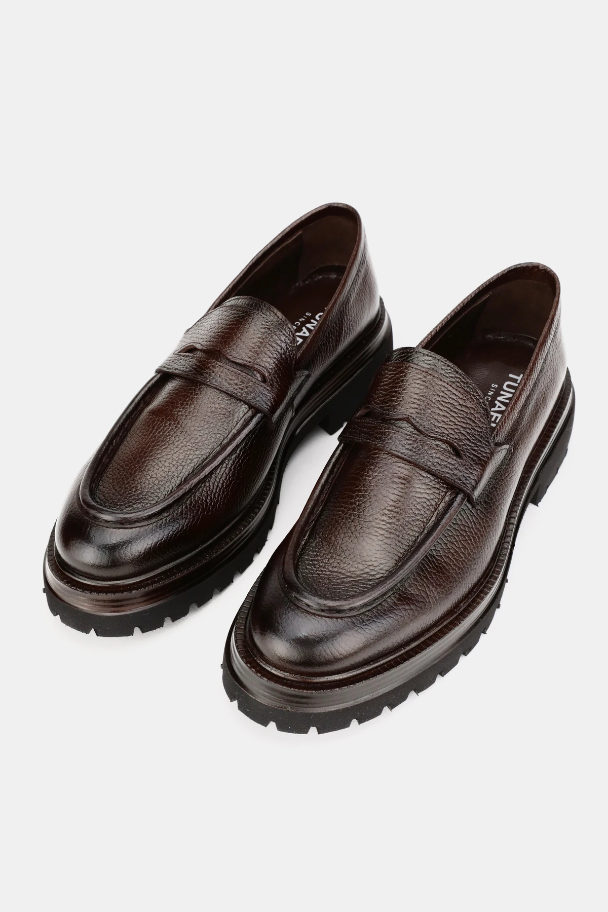 ERKEK KAHVERENGİ HAKİKİ DOĞAL DERİ 39-45 NUMARA EVA TABAN LOAFER AYAKKABI