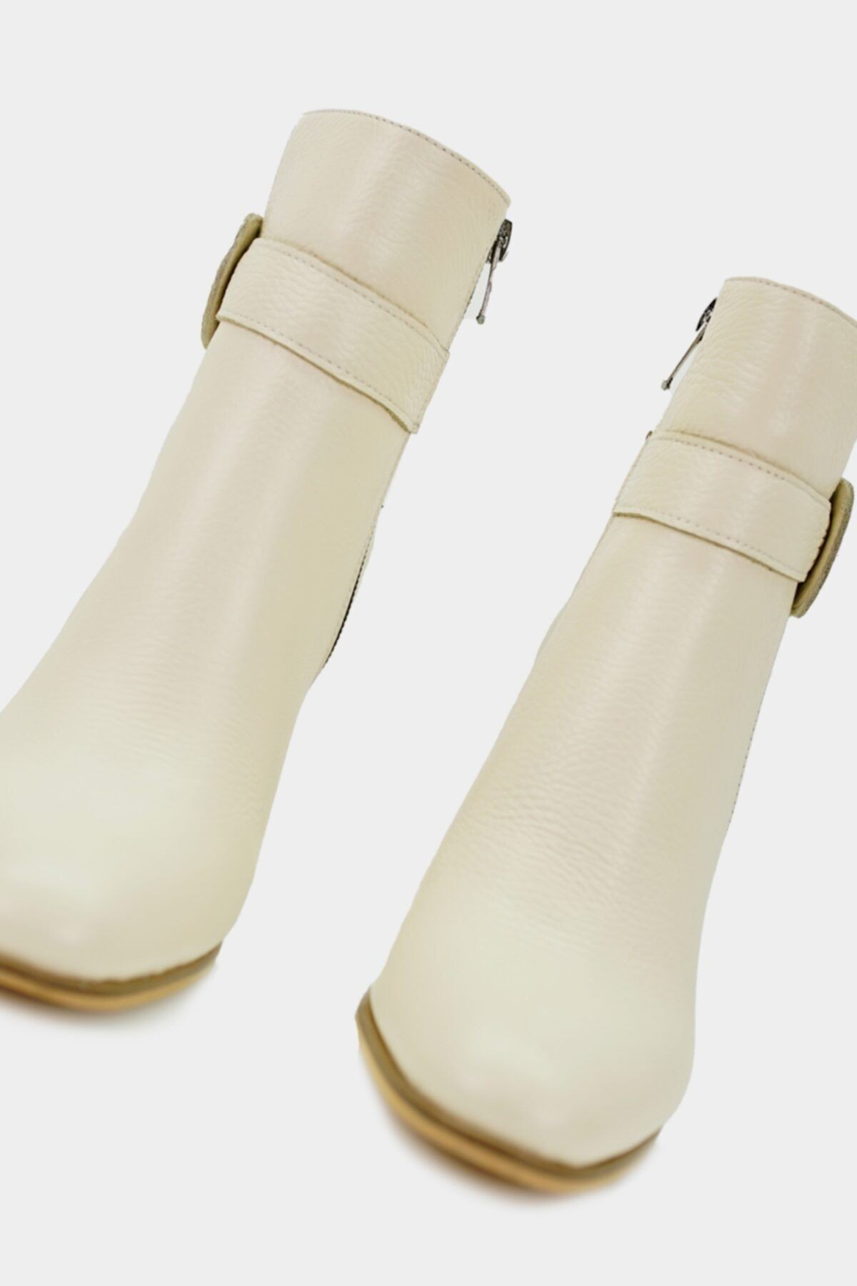 Kadın Bej Hakiki Deri 35-41 Numara Bot & Bootie