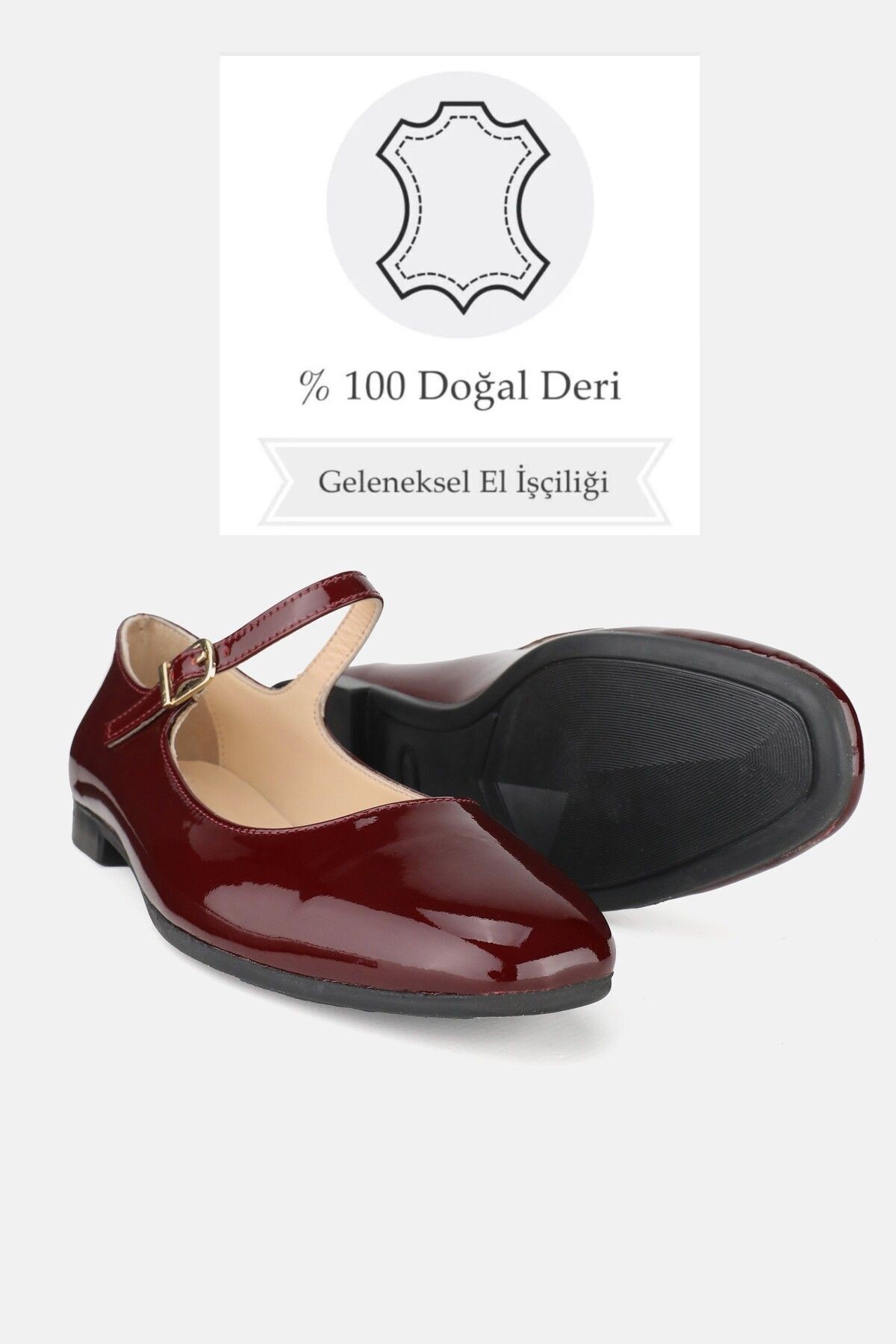 KADIN BORDO RUGAN HAKİKİ DERİ 34-35-41-42 NUMARA BANTLI BABET