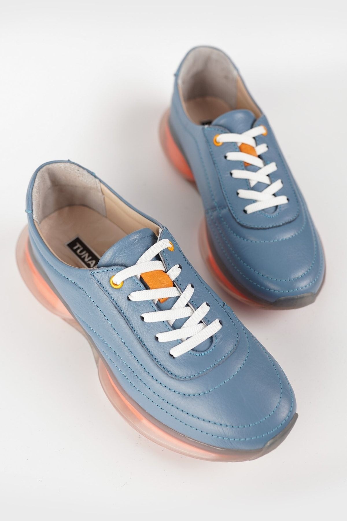 Kadın Beyaz Hakiki Doğal Deri Sneaker Ayakkabı