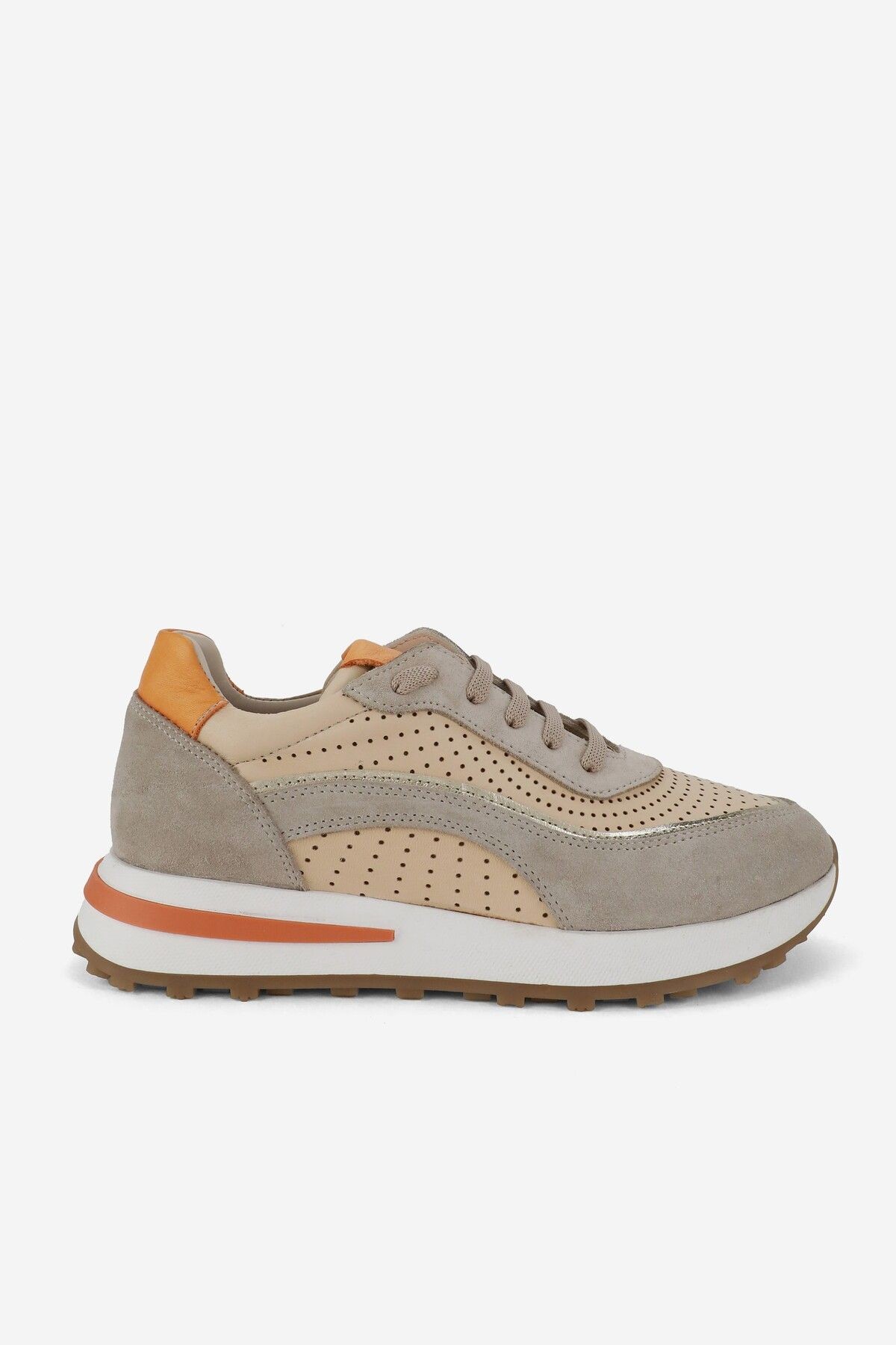 KADIN BEJ HAKİKİ DOĞAL DERİ 36-41 NUMARA SNEAKER AYAKKABI