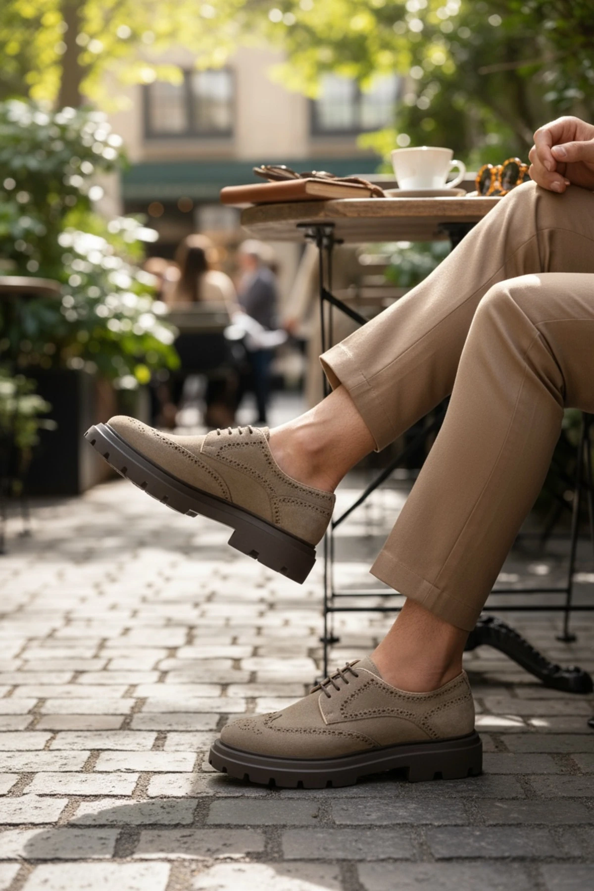 ERKEK BEJ SÜET HAKİKİ DOĞAL DERİ 39-45 NUMARA EVA TABAN BAĞCIKLI AYAKKABI