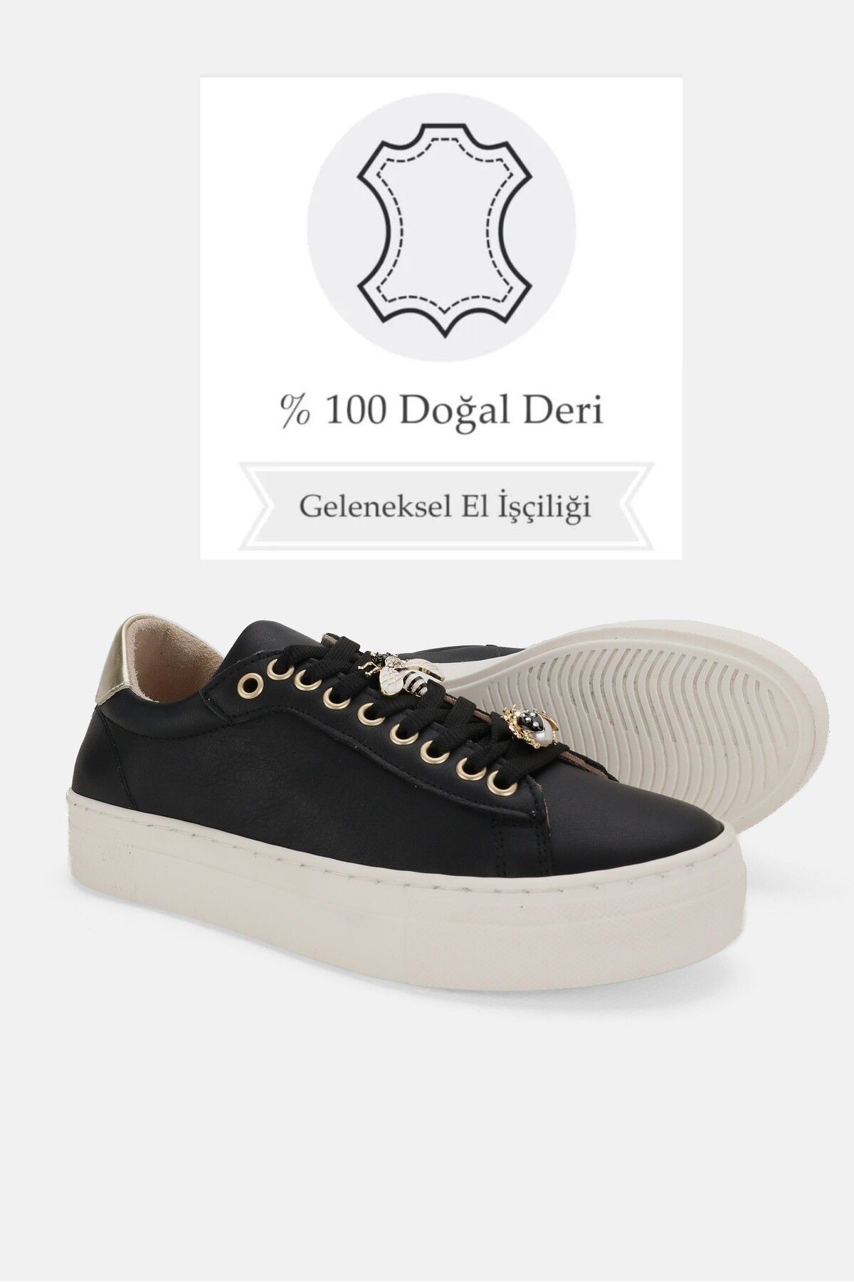 KADIN BEJ HAKİKİ DOĞAL DERİ BAĞCIKLI SNEAKER CASUAL AYAKKABI