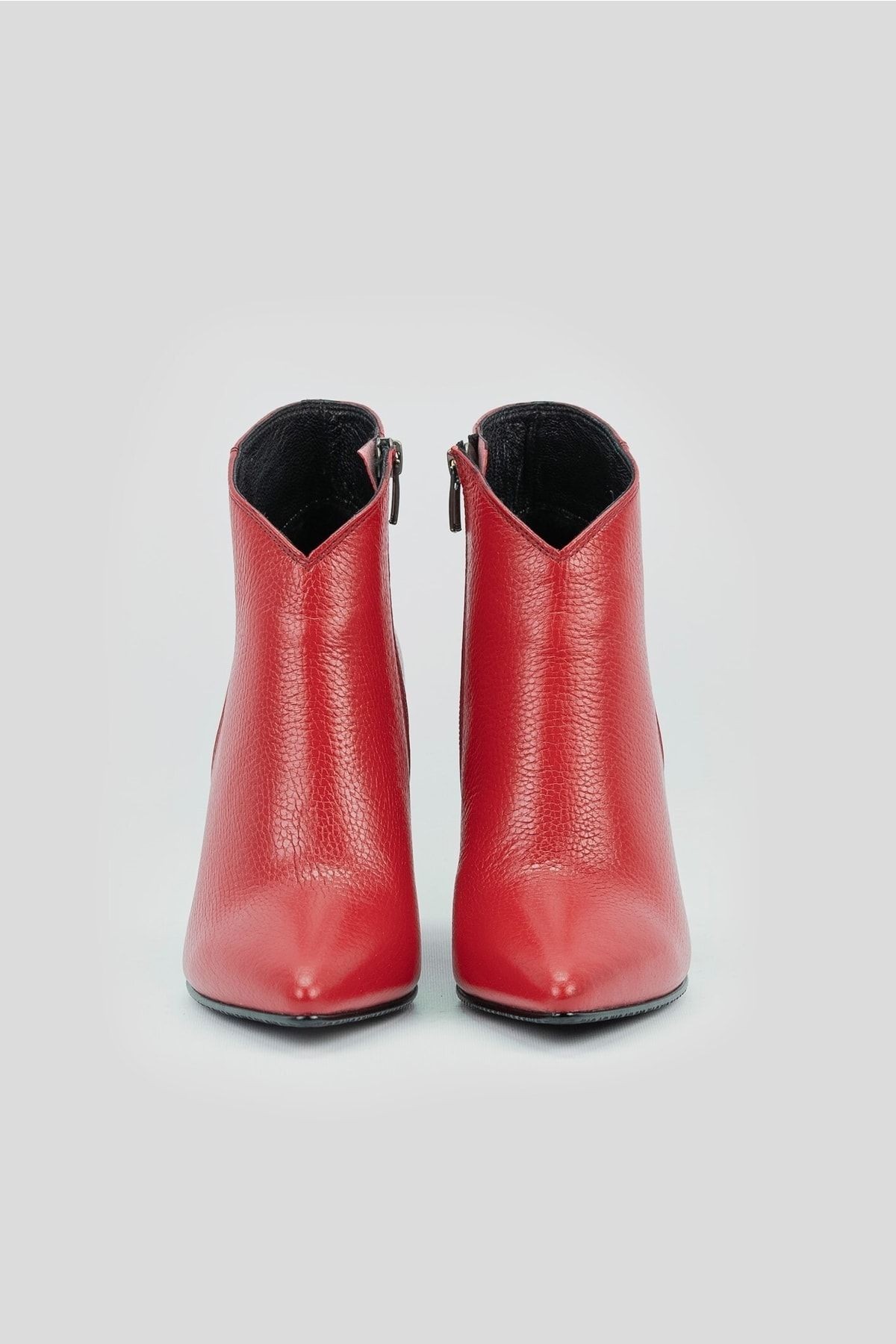 Kadın Kırmızı Hakiki Deri 35-40 Numara Bot & Bootie