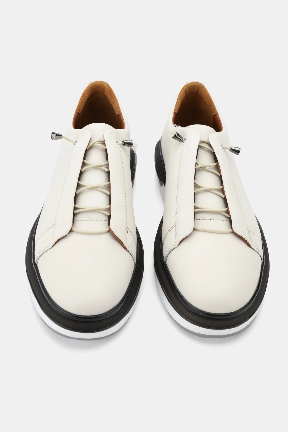 ERKEK BEJ HAKİKİ DOĞAL DERİ BAĞCIKLI SNEAKER AYAKKABI