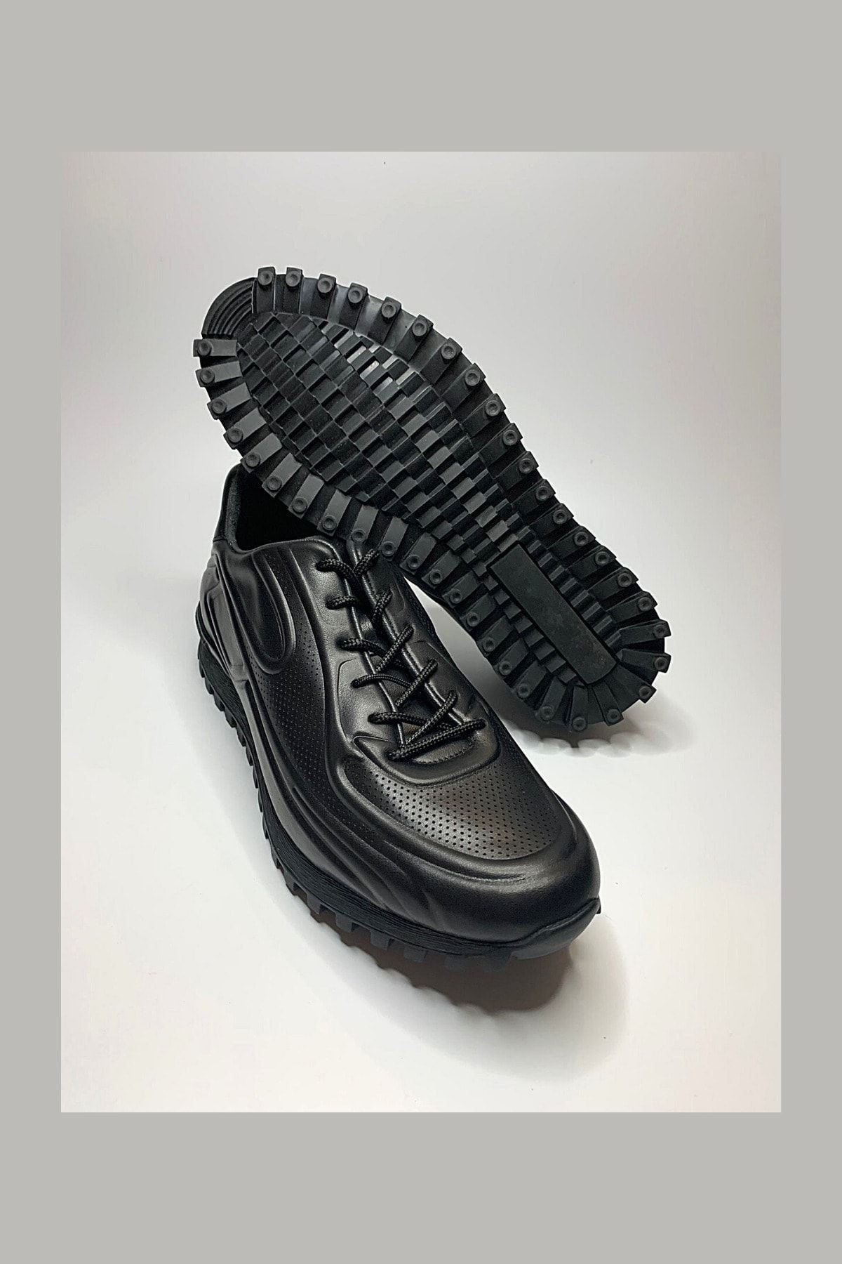 Siyah Kauçuk Taban Erkek Sneaker