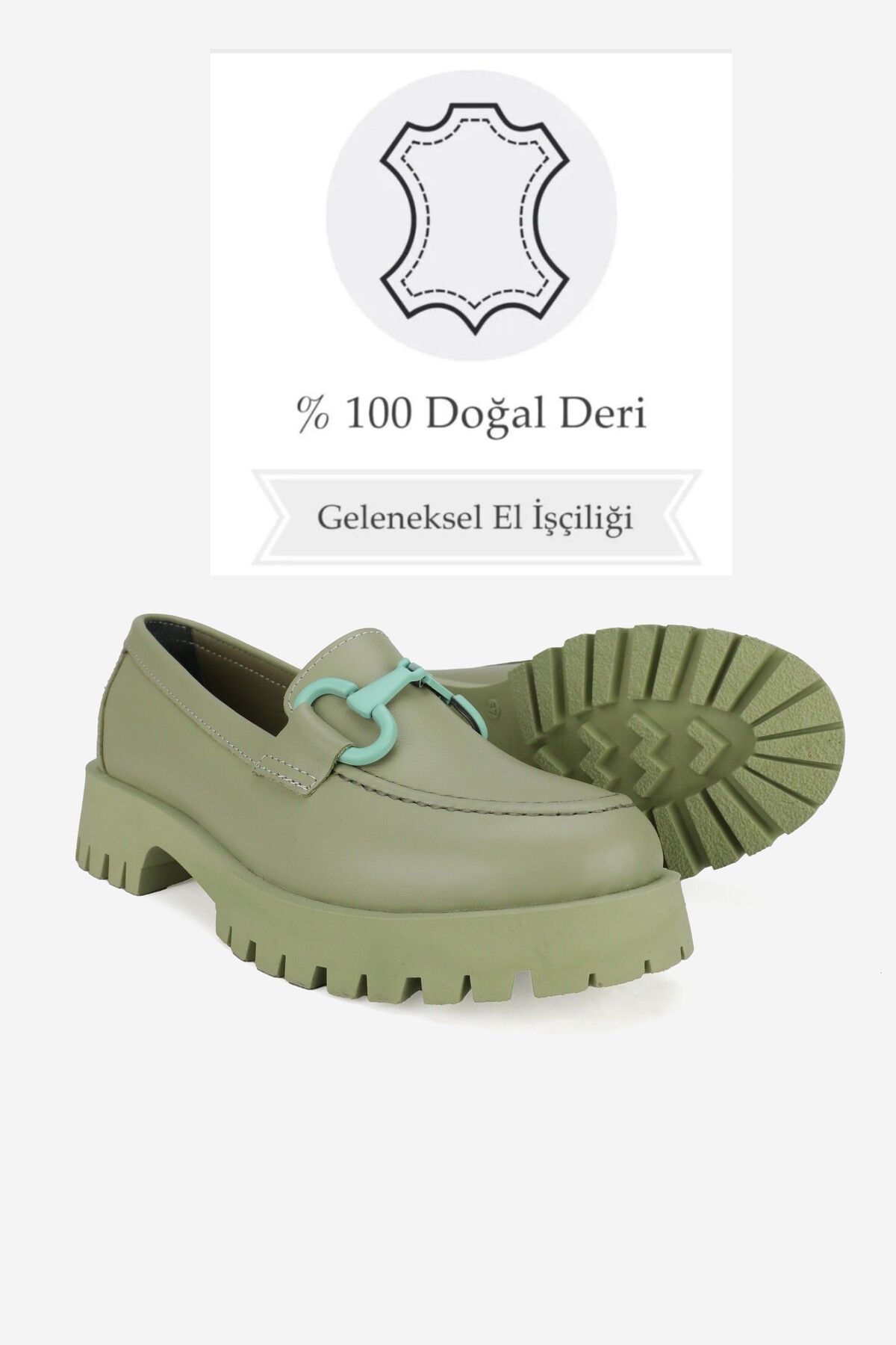 KADIN KIRMIZI HAKİKİ DOĞAL DERİ 36-41 NUMARA TOKALI LOAFER AYAKKABI