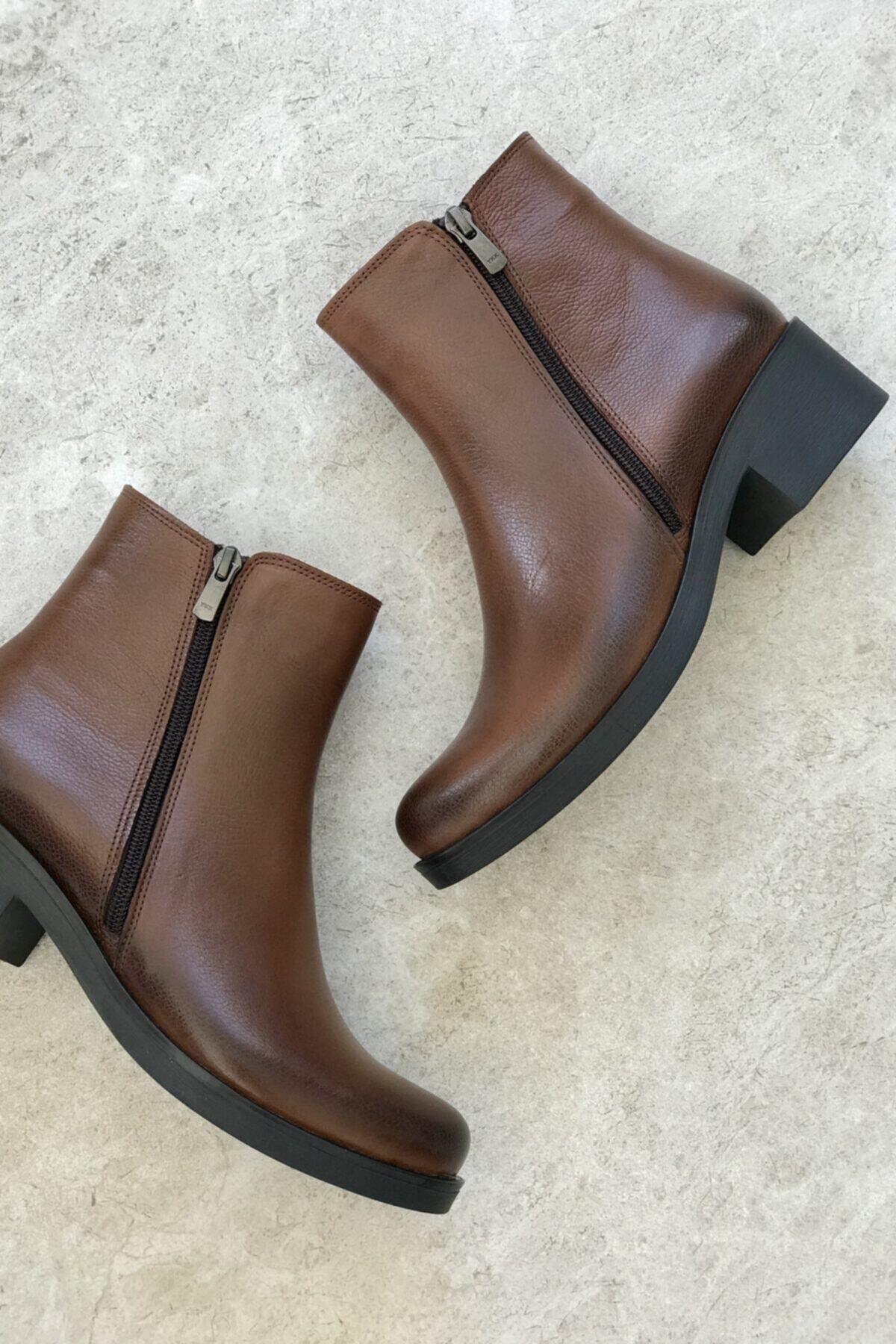 Kadın Taba Hakiki Deri Bilekte Bot & Bootie