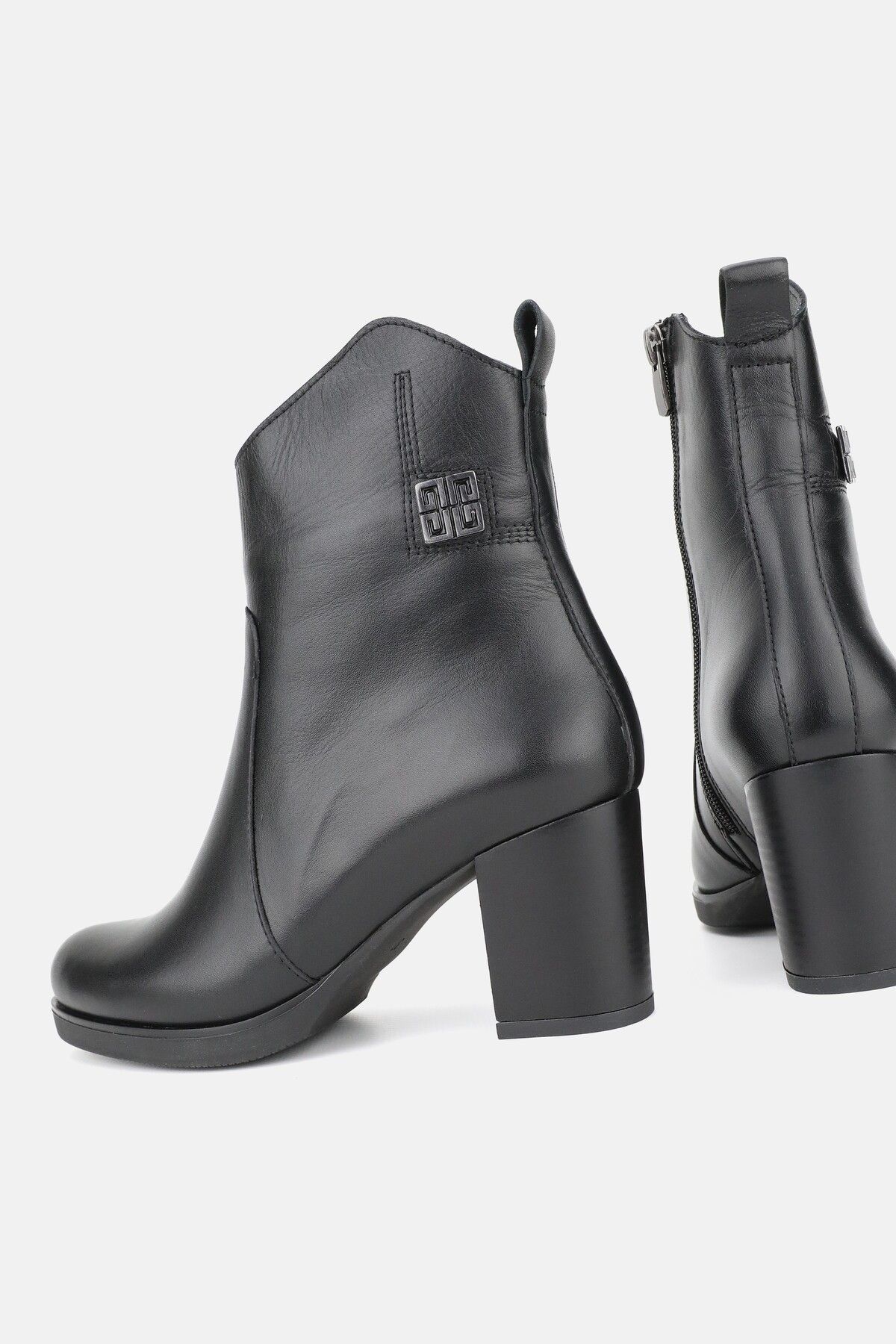 KADIN KAHVERENGİ HAKİKİ DOĞAL DERİ KALIN TOPUKLU PLATFORMLU BOT & BOOTİE