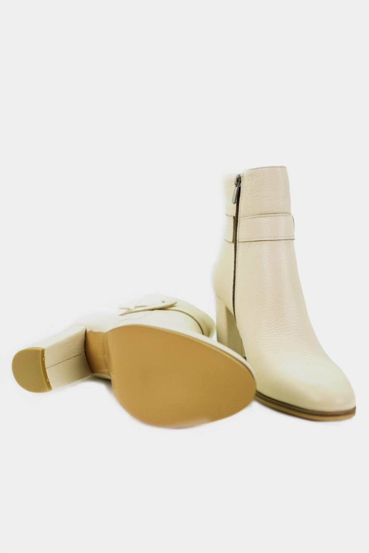 Kadın Bej Hakiki Deri 35-41 Numara Bot & Bootie