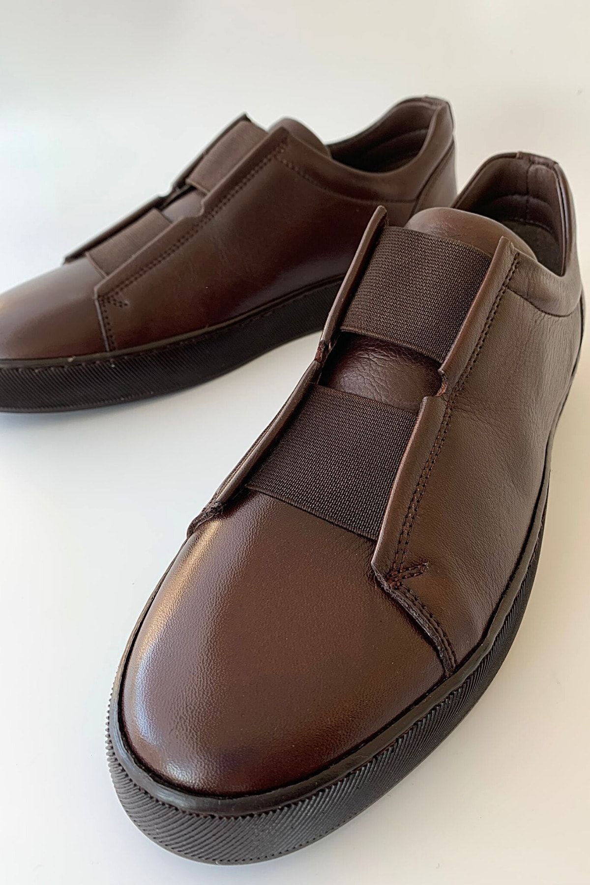 Erkek Kahverengi Deri Sneaker Tnl002050