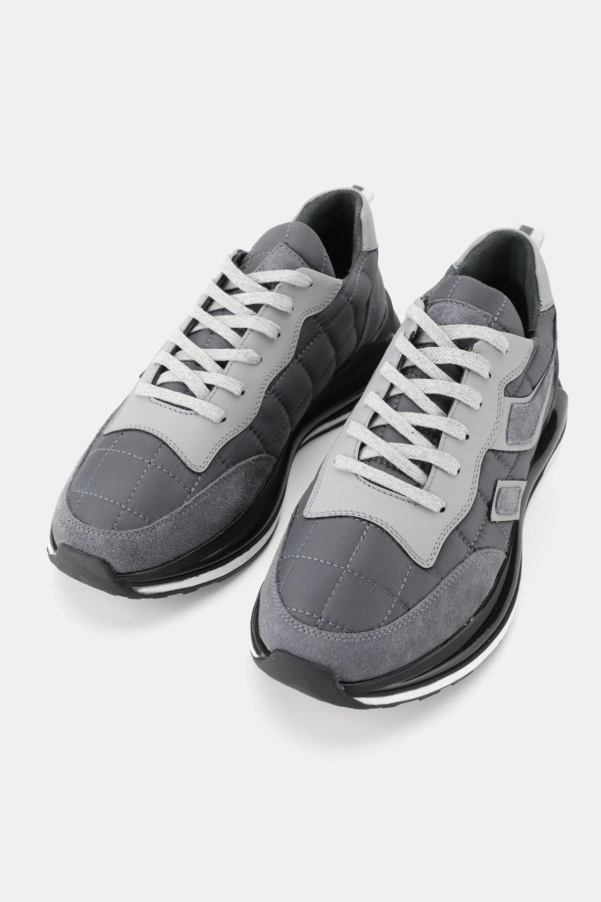 ERKEK GRİ HAKİKİ DOĞAL DERİ BAĞCIKLI SNEAKER AYAKKABI