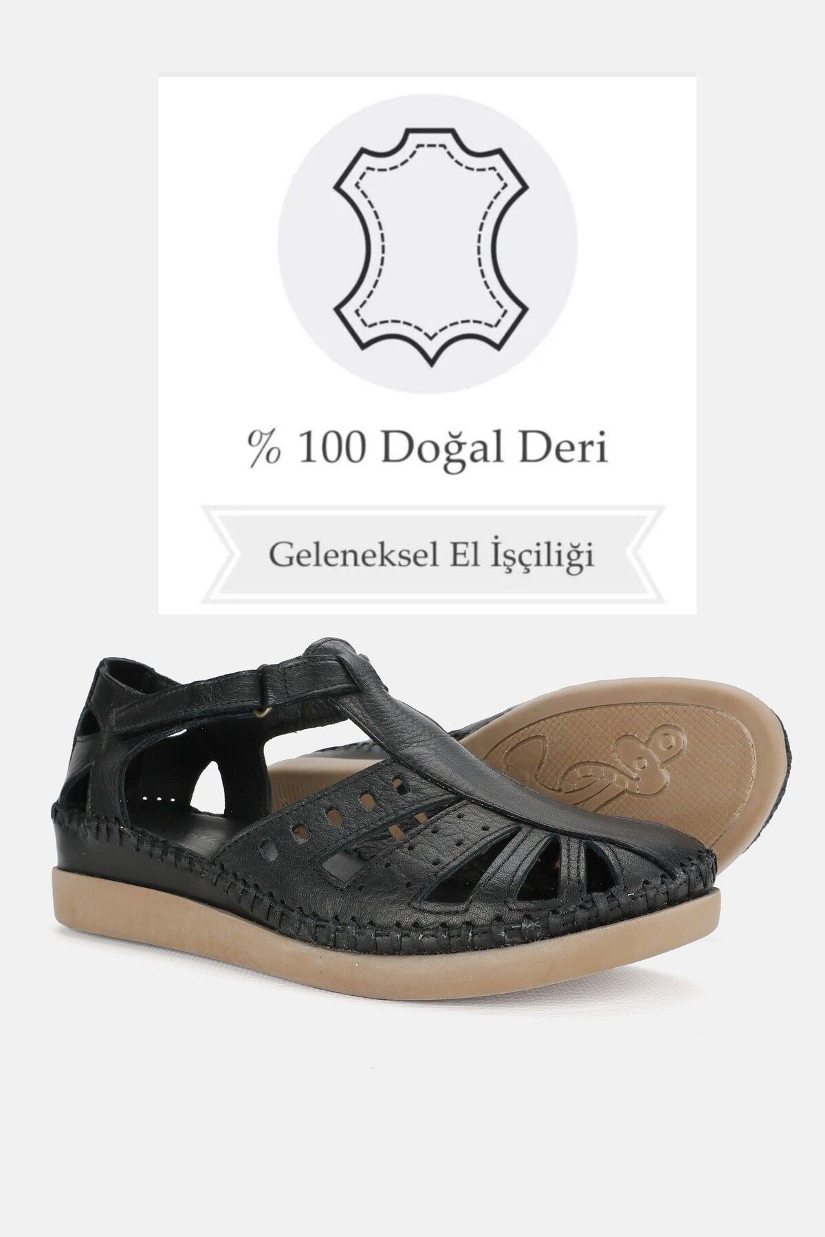 KADIN BEYAZ HAKİKİ DERİ 35-41-42 NUMARA BANTLI DÜZ DOLGU TOPUKLU YAN AÇIK SANDALET