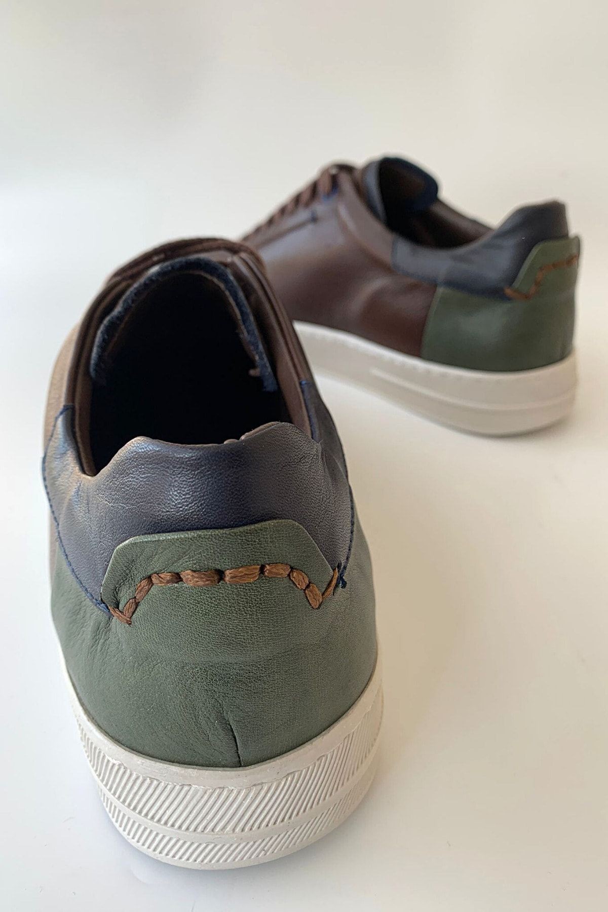 Erkek Kahverengi Deri Sneaker Tnl000387