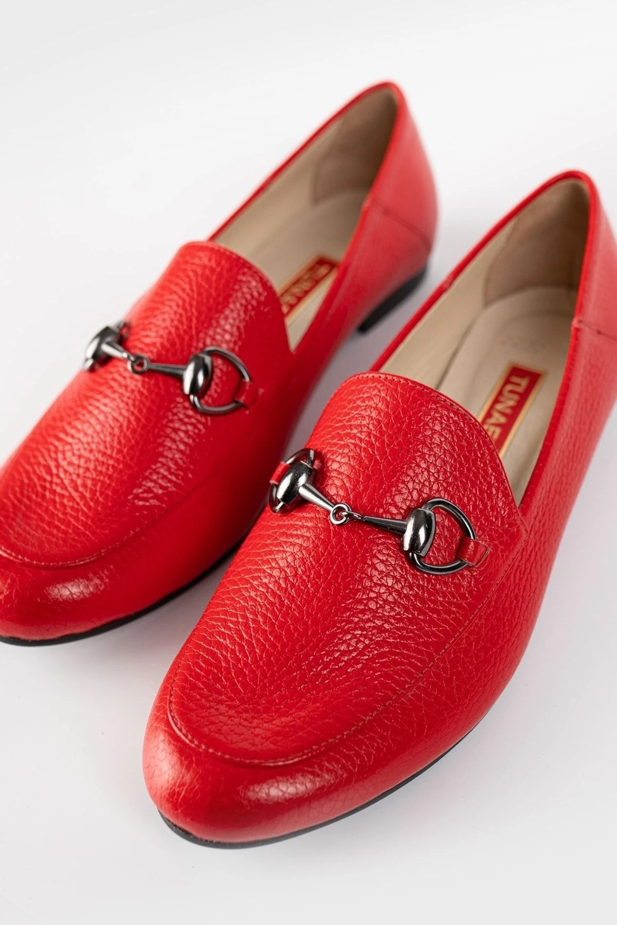 Kadın Bej Hakiki Doğal Deri 35-41-42 Numara Tokalı Babet