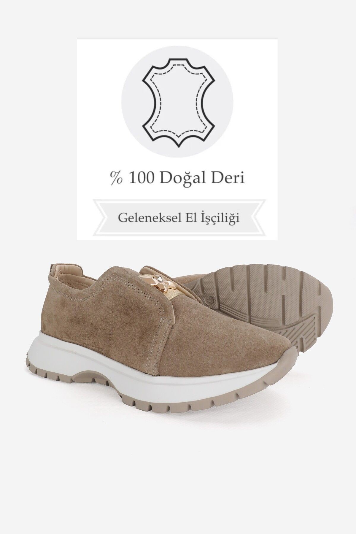 KADIN SİYAH SÜET HAKİKİ DOĞAL DERİ TOKALI SNEAKER CASUAL AYAKKABI