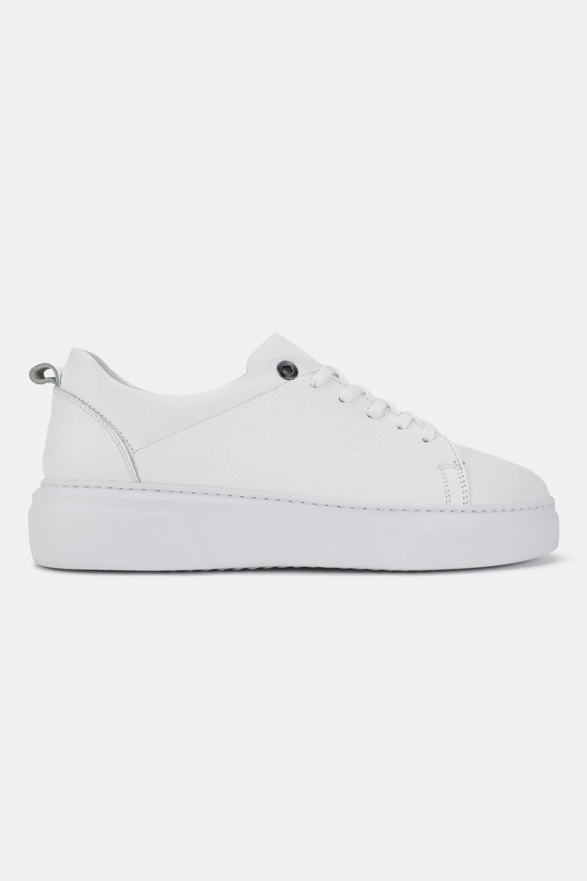 ERKEK BEYAZ HAKİKİ DOĞAL DERİ SNEAKER BAĞCIKLI AYAKKABI