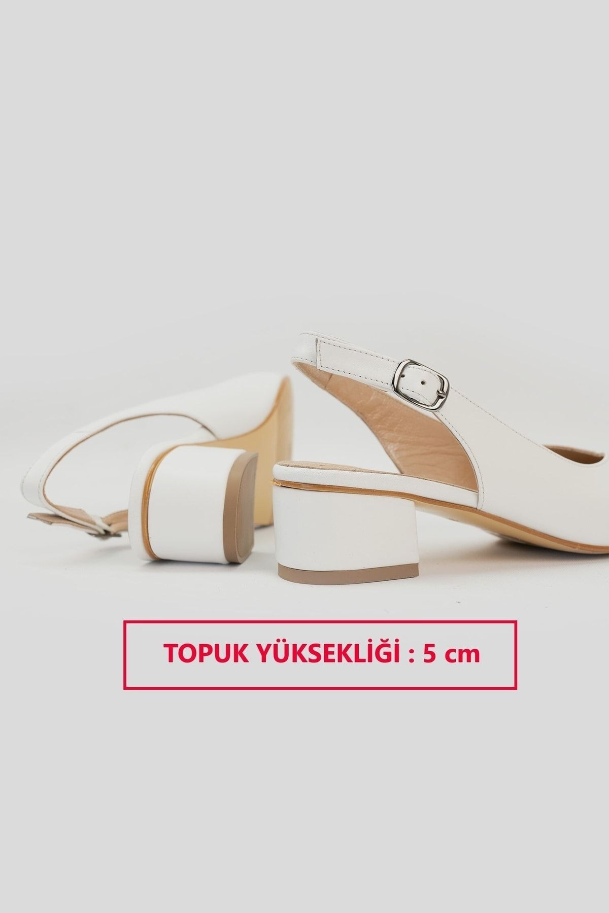 Kadın Bej Hakiki Deri 35-41 Numara Topuklu Ayakkabı