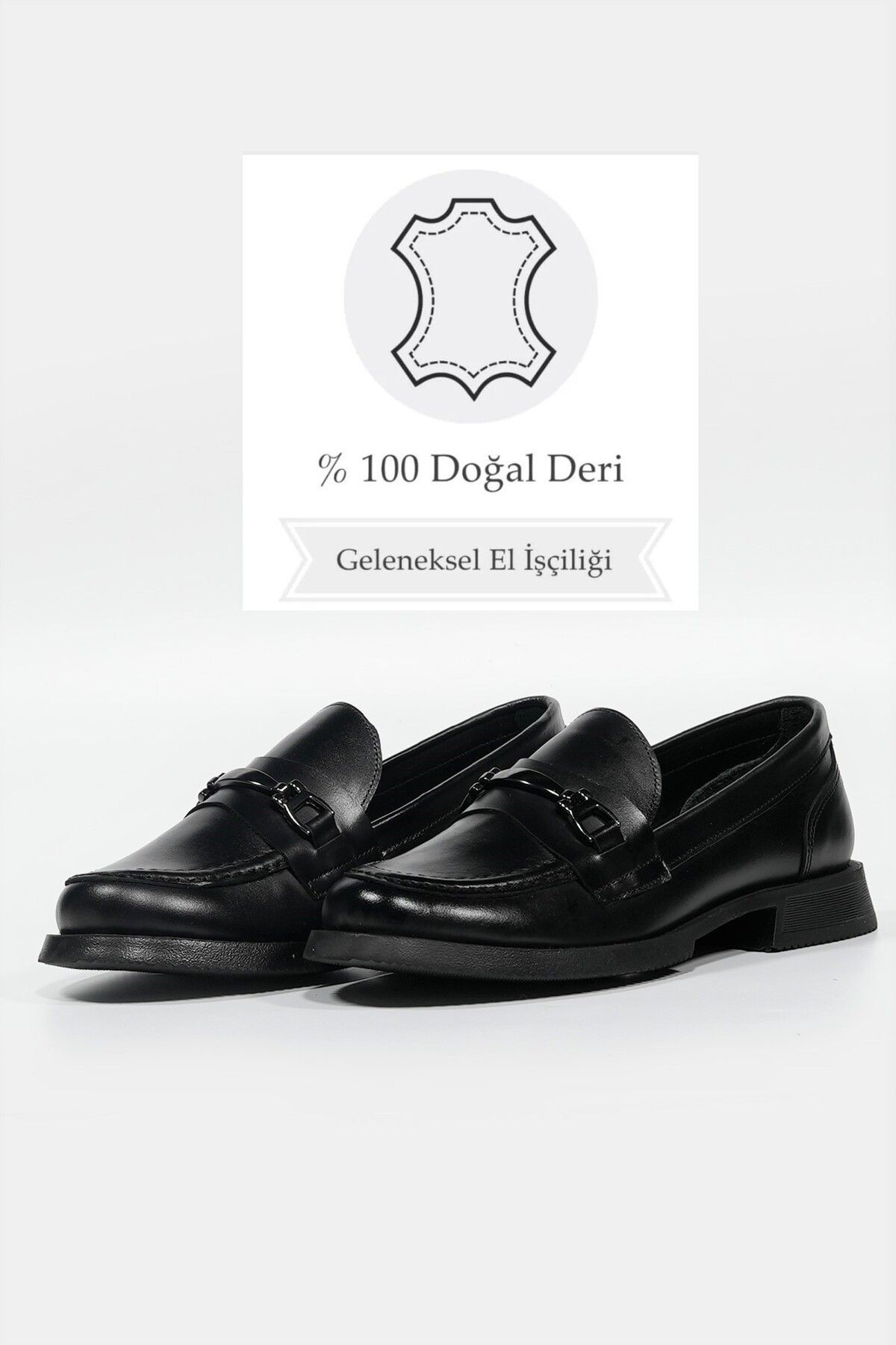 KADIN SİYAH HAKİKİ DOĞAL DERİ LOAFER AYAKKABI