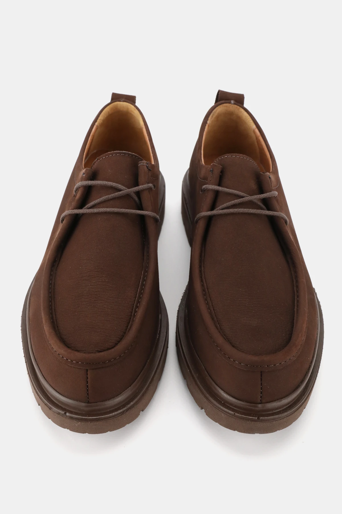 ERKEK KAHVERENGİ NUBUK HAKİKİ DOĞAL DERİ BAĞCIKLI AYAKKABI