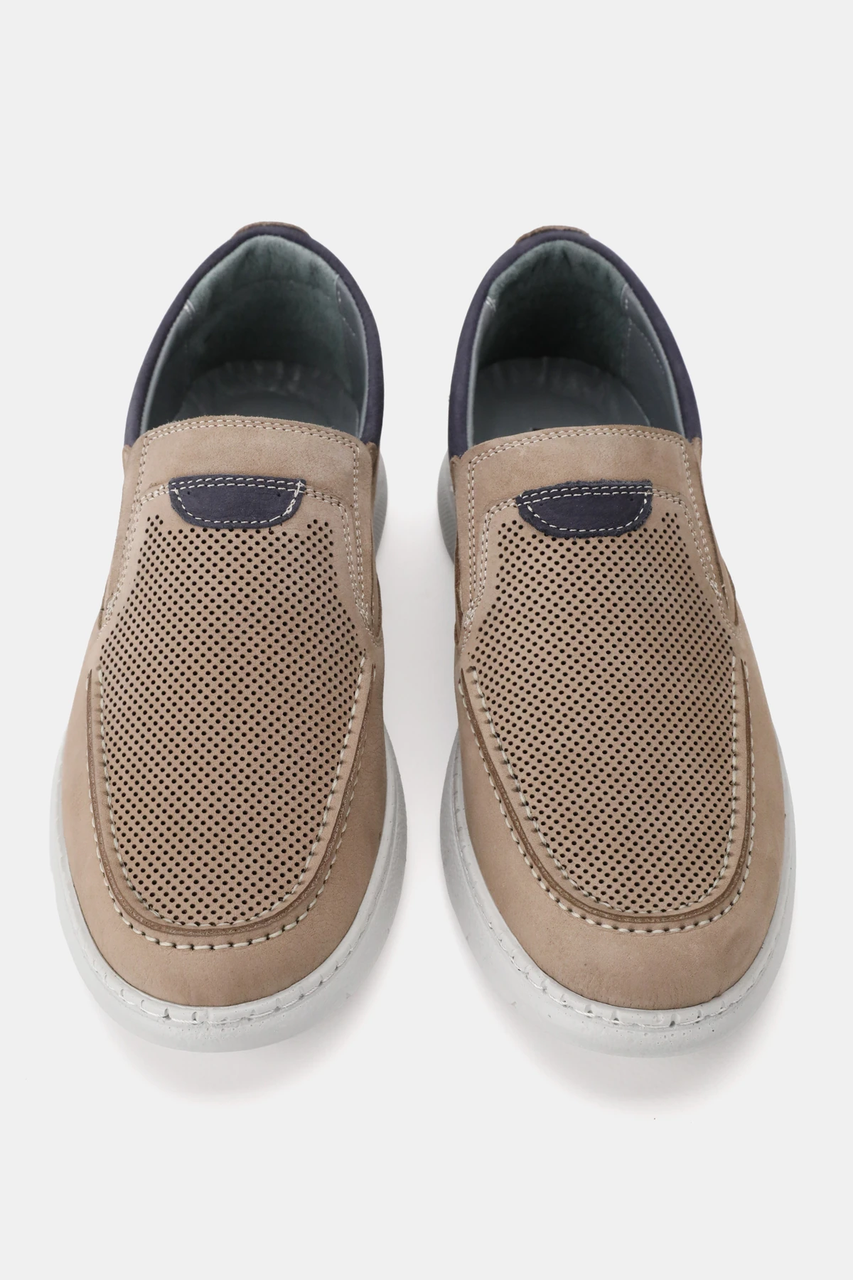 ERKEK BEJ NUBUK HAKİKİ DOĞAL DERİ ORTOPEDİK LOAFER AYAKKABI