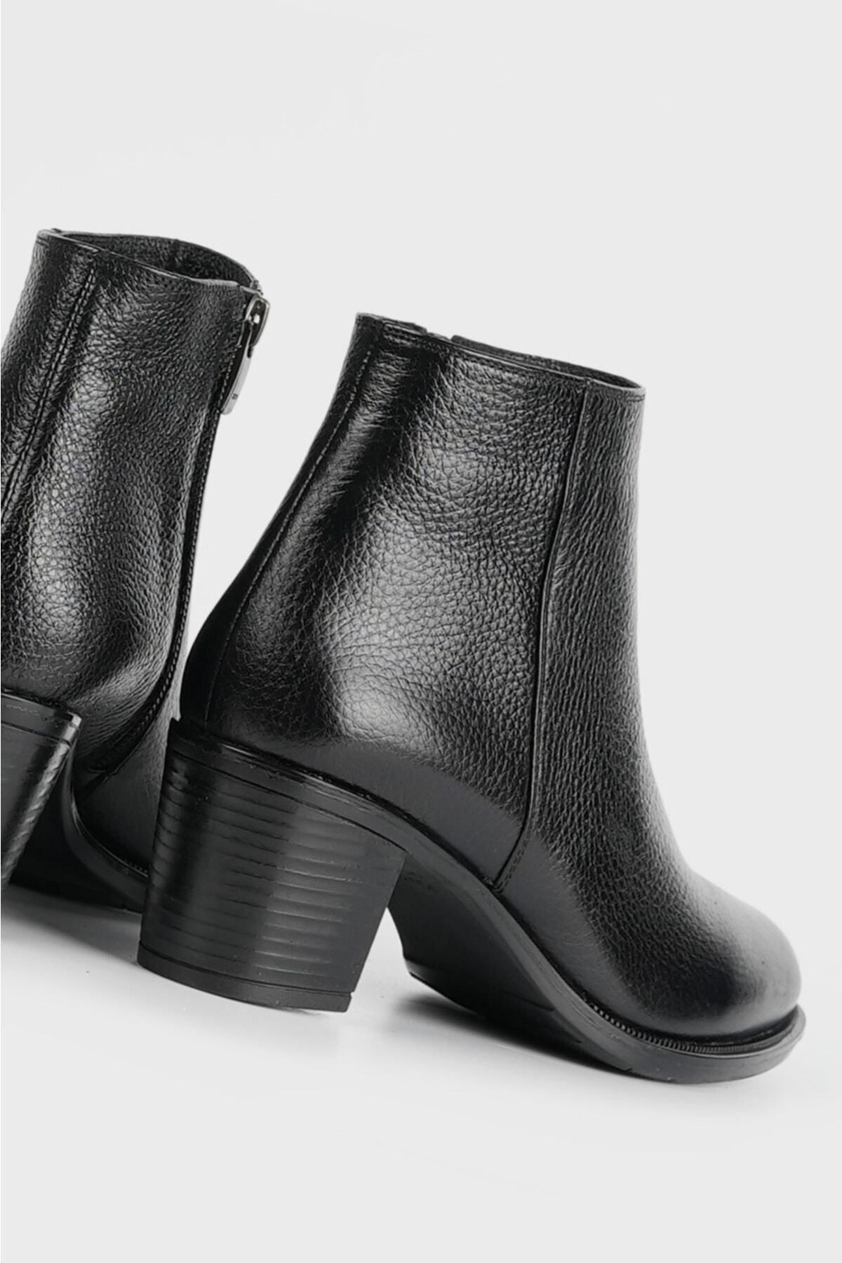 Kadın Siyah Hakiki Doğal Deri 36-41 Numara Bot & Bootie