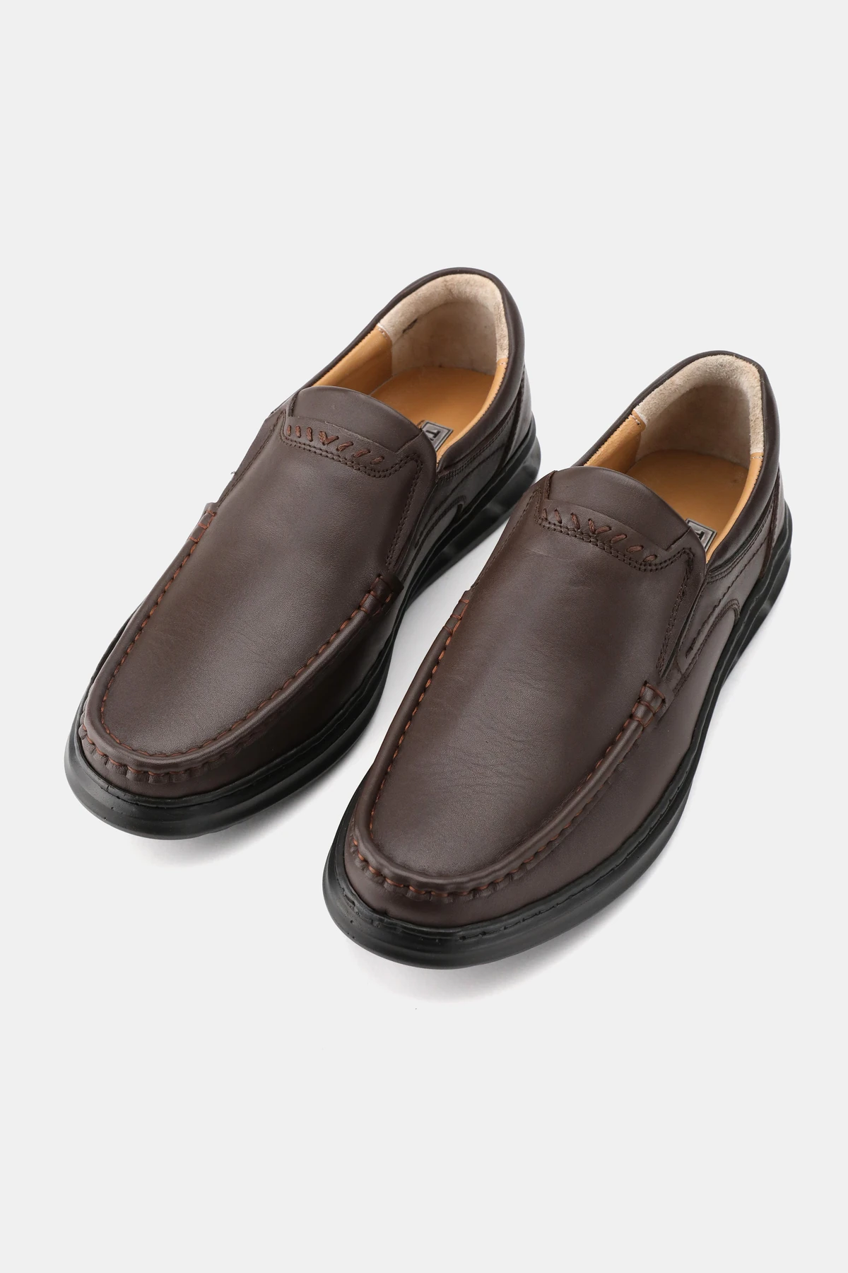 ERKEK KAHVERENGİ HAKİKİ DOĞAL DERİ ORTOPEDİK LOAFER AYAKKABI